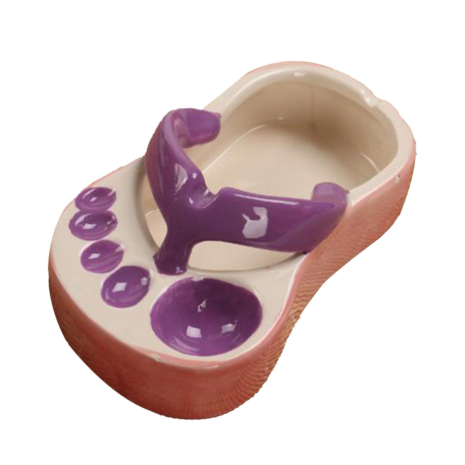 Ceramic French Fries Dish Cute Flip Flops French Fries Plate Cute Ceramic Bowl Flip Flops Shaped Snack Chip Soy Sauce Serving Dish Bowl Plate Purple - Image 1