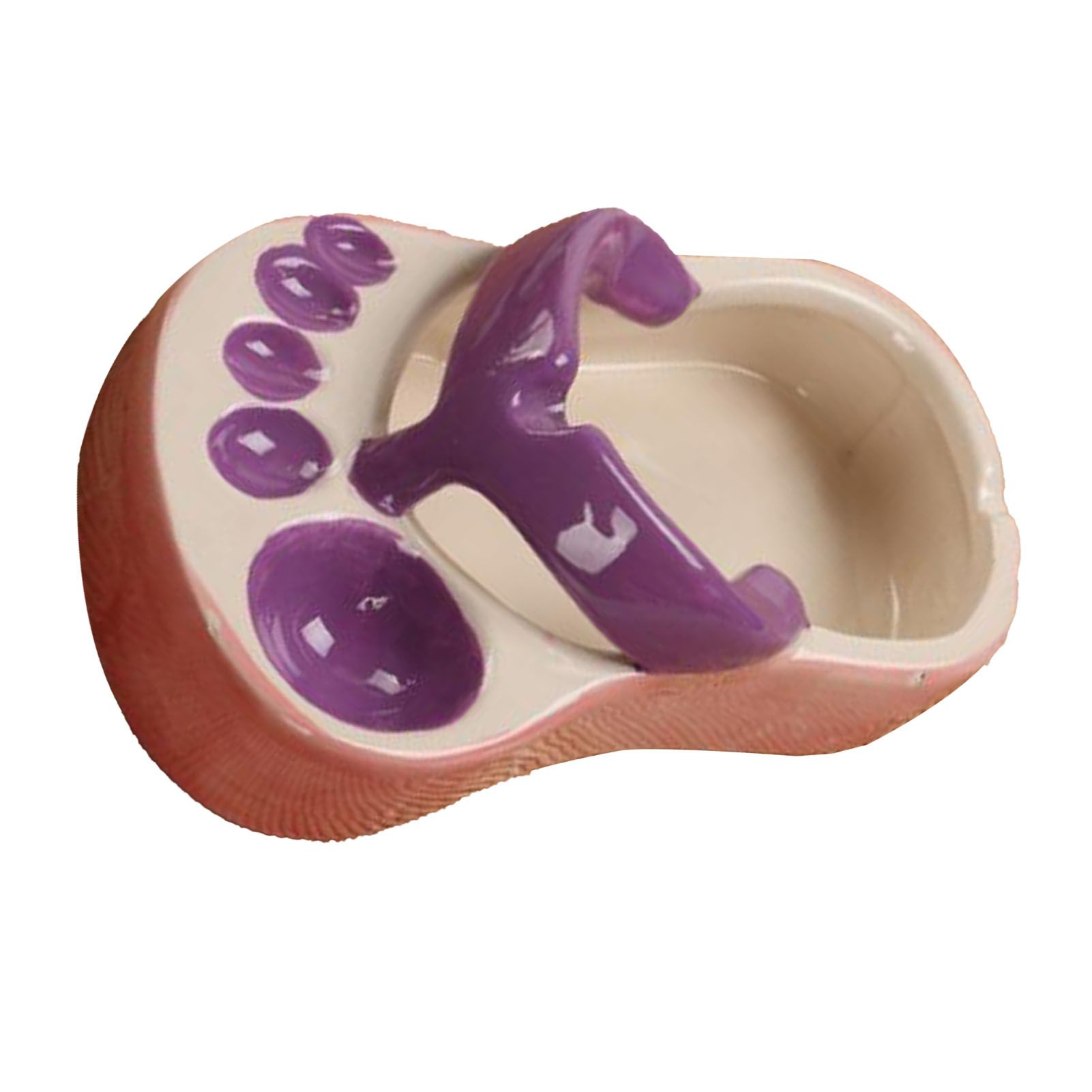 Ceramic French Fries Dish Cute Flip Flops French Fries Plate Cute Ceramic Bowl Flip Flops Shaped Snack Chip Soy Sauce Serving Dish Bowl Plate Purple - Image 3