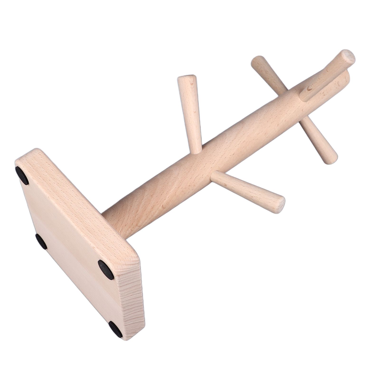 Mug Holder Tree Wood Hanger Stand with 6 Hooks Weighted Base Anti Slip Coffee Mug Rack for Kitchen Counter Cabinet - Image 7