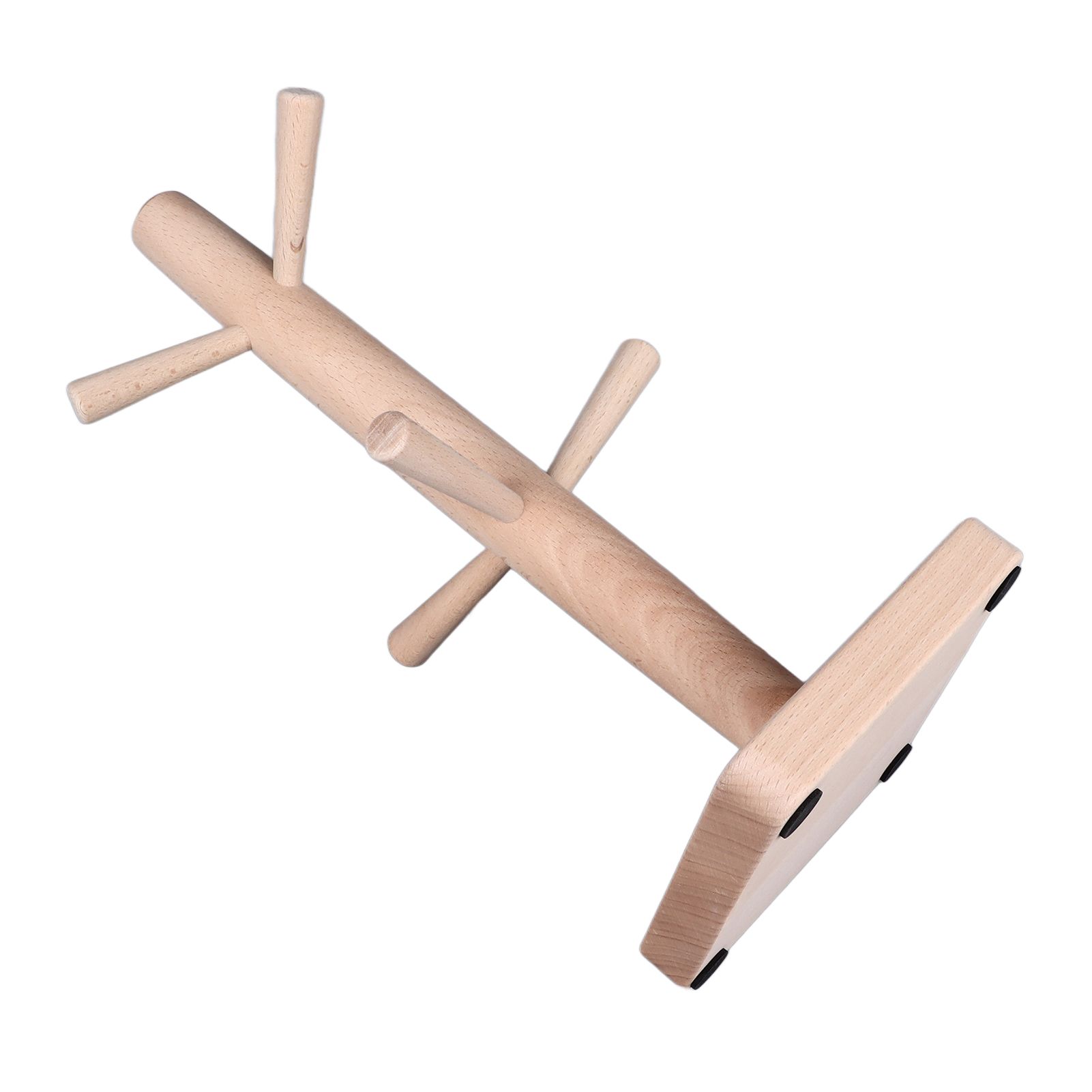 Mug Holder Tree Wood Hanger Stand with 6 Hooks Weighted Base Anti Slip Coffee Mug Rack for Kitchen Counter Cabinet - Image 8