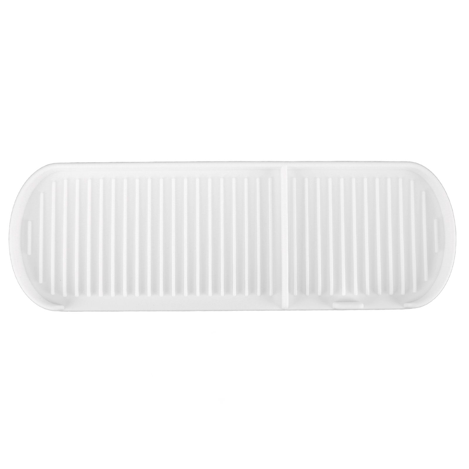 Counter Silicone Drainage Tray Food Grade Skid Resistance Frosted Bottom Silicone Dish Drying Mat for Bathroom White - Image 1