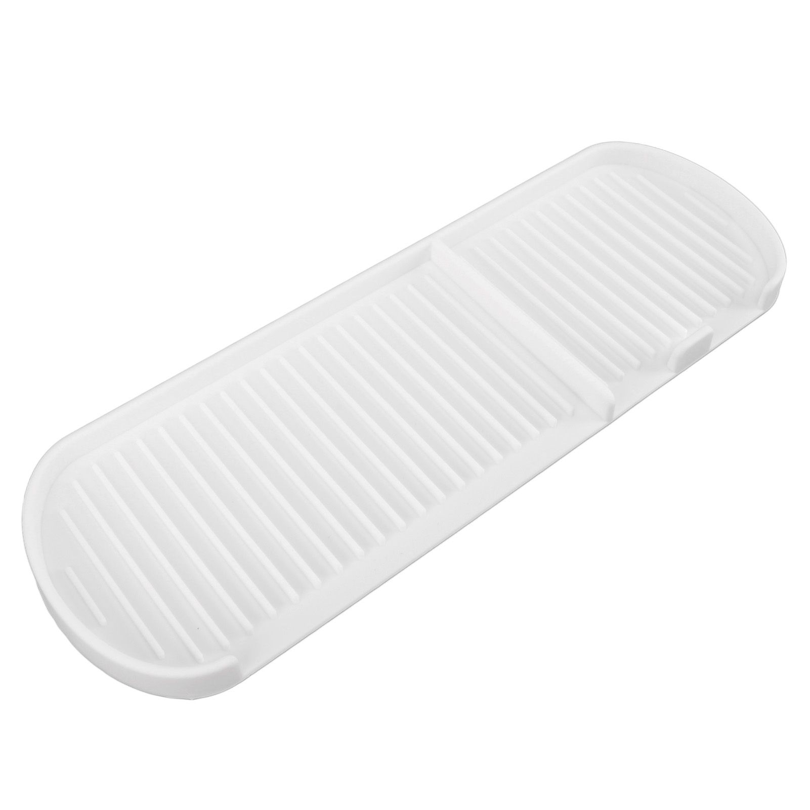 Counter Silicone Drainage Tray Food Grade Skid Resistance Frosted Bottom Silicone Dish Drying Mat for Bathroom White - Image 2