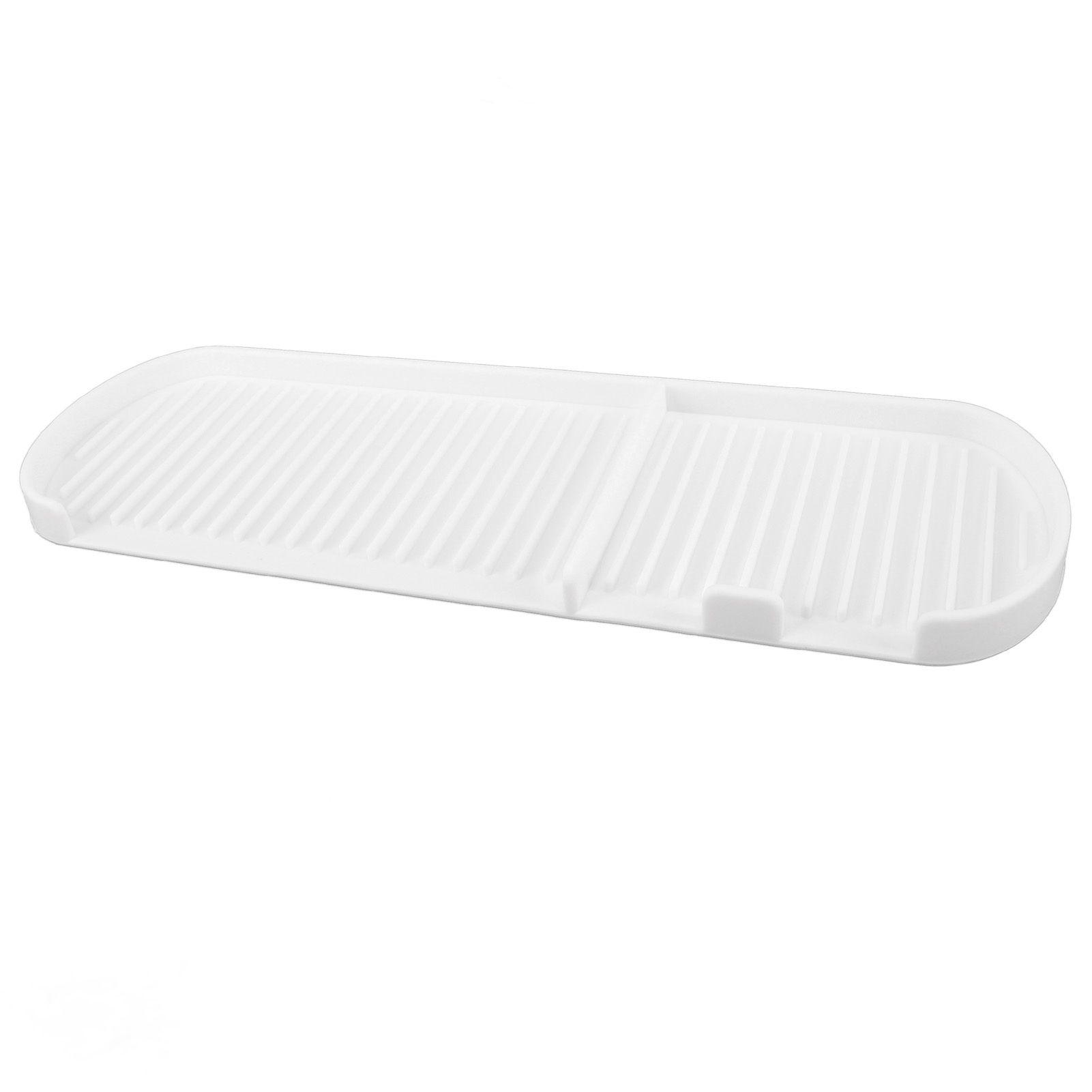 Counter Silicone Drainage Tray Food Grade Skid Resistance Frosted Bottom Silicone Dish Drying Mat for Bathroom White - Image 4
