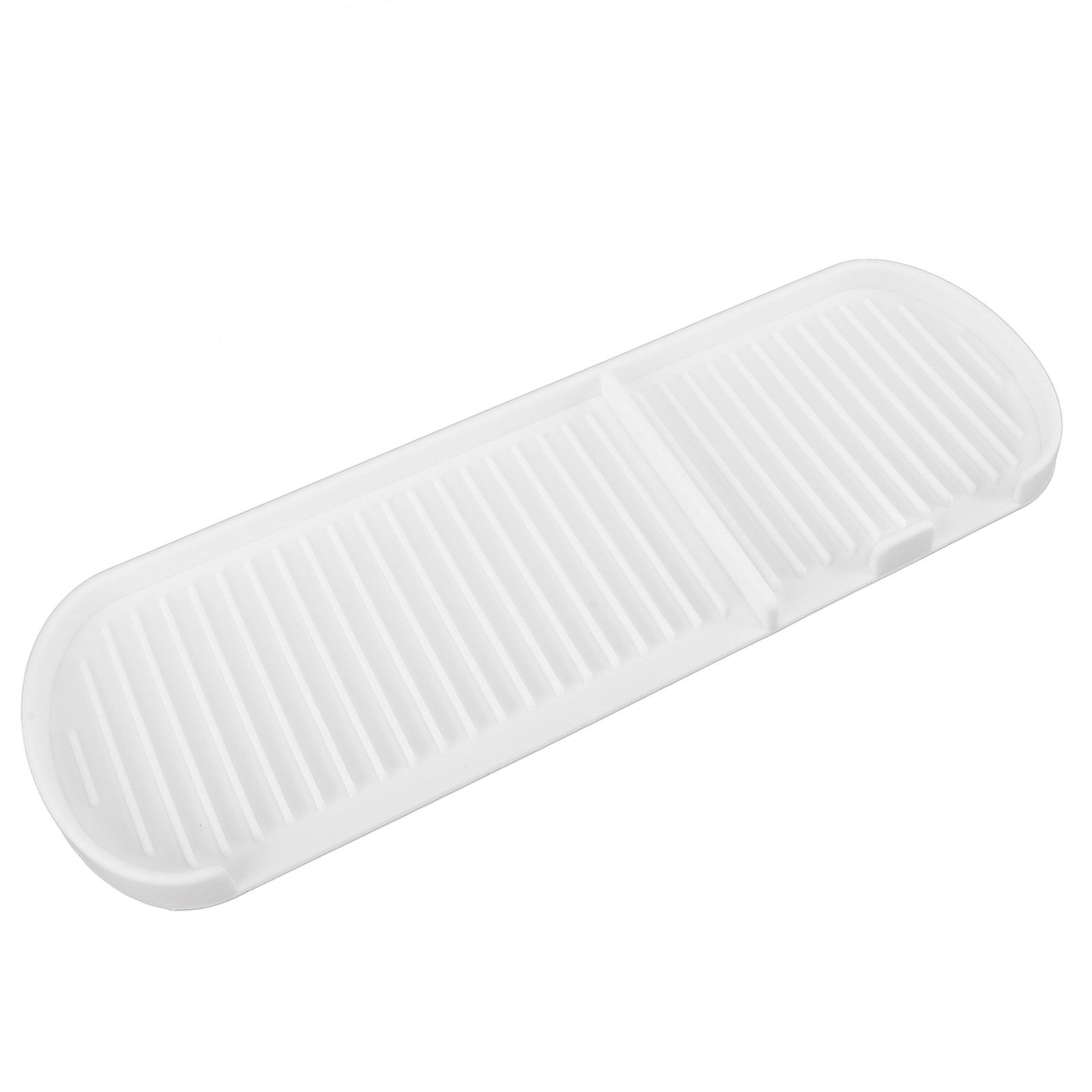 Counter Silicone Drainage Tray Food Grade Skid Resistance Frosted Bottom Silicone Dish Drying Mat for Bathroom White - Image 6