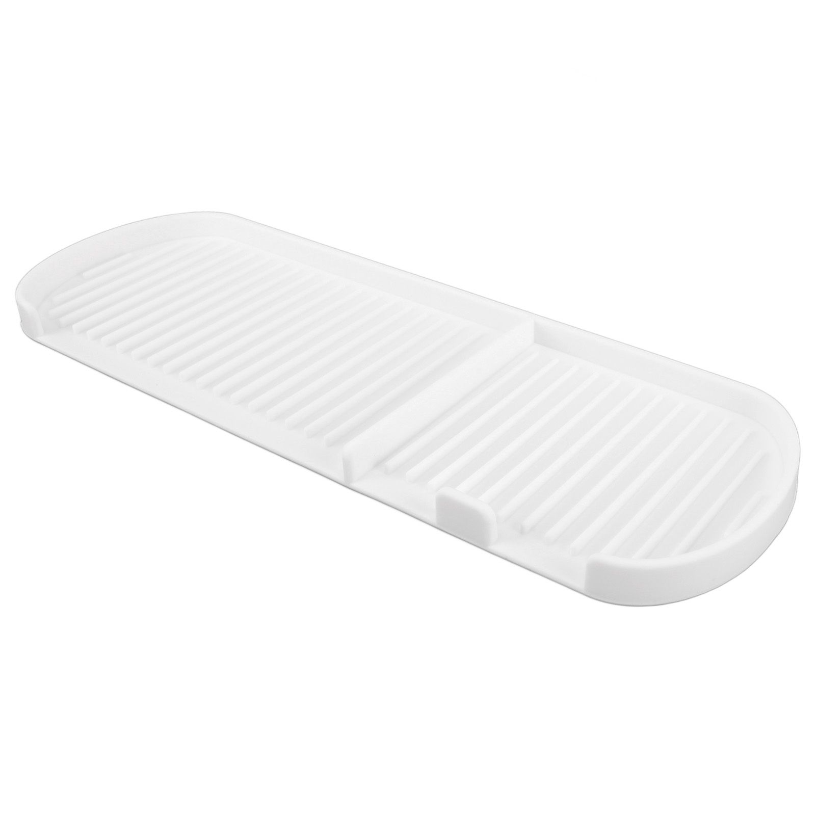 Counter Silicone Drainage Tray Food Grade Skid Resistance Frosted Bottom Silicone Dish Drying Mat for Bathroom White - Image 8