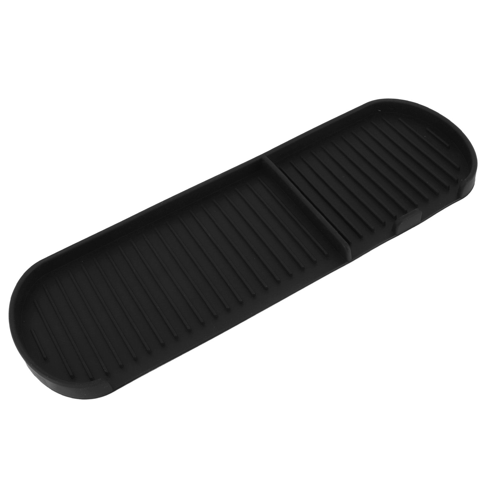 Counter Silicone Drainage Tray Food Grade Skid Resistance Frosted Bottom Silicone Dish Drying Mat for Bathroom Black - Image 2