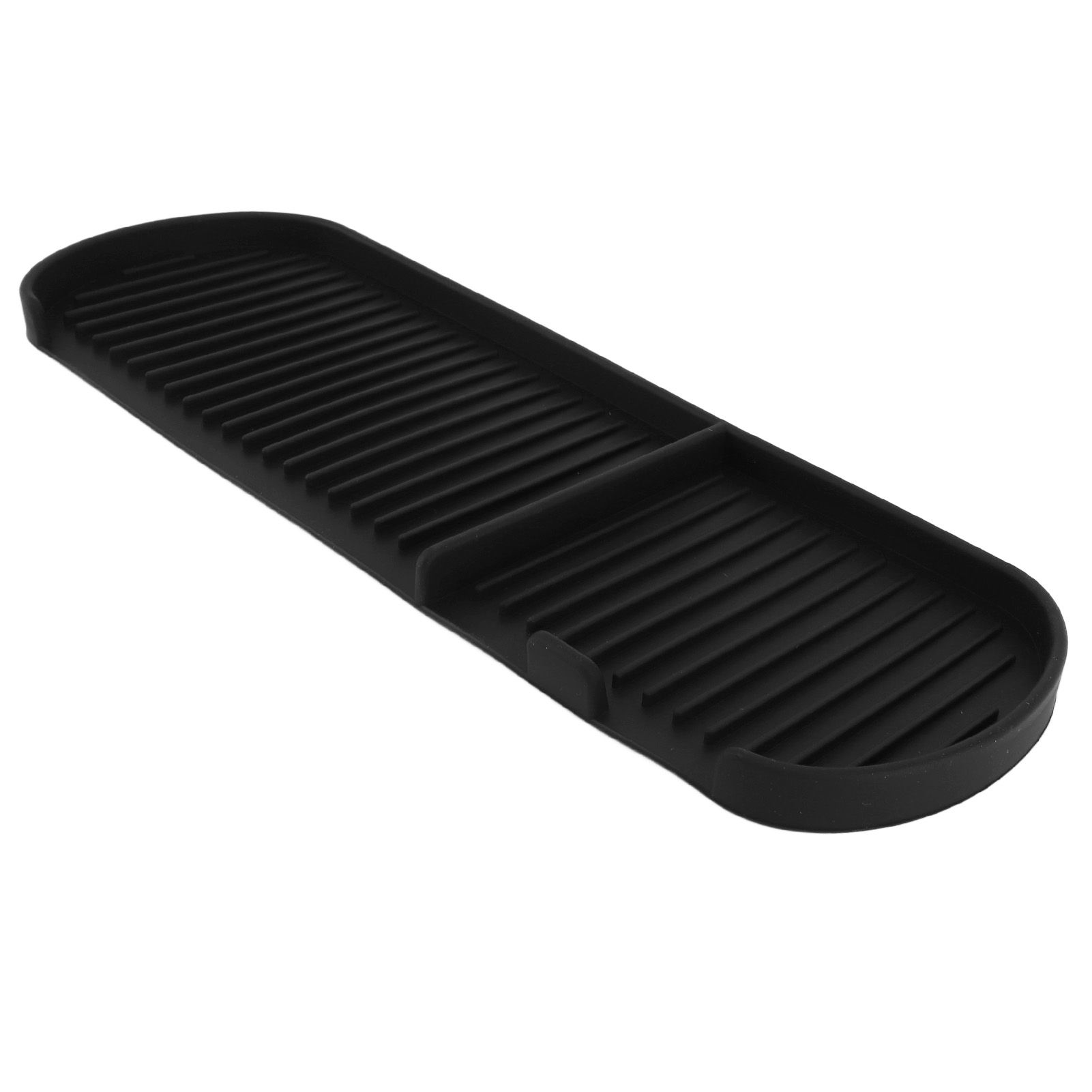 Counter Silicone Drainage Tray Food Grade Skid Resistance Frosted Bottom Silicone Dish Drying Mat for Bathroom Black - Image 4