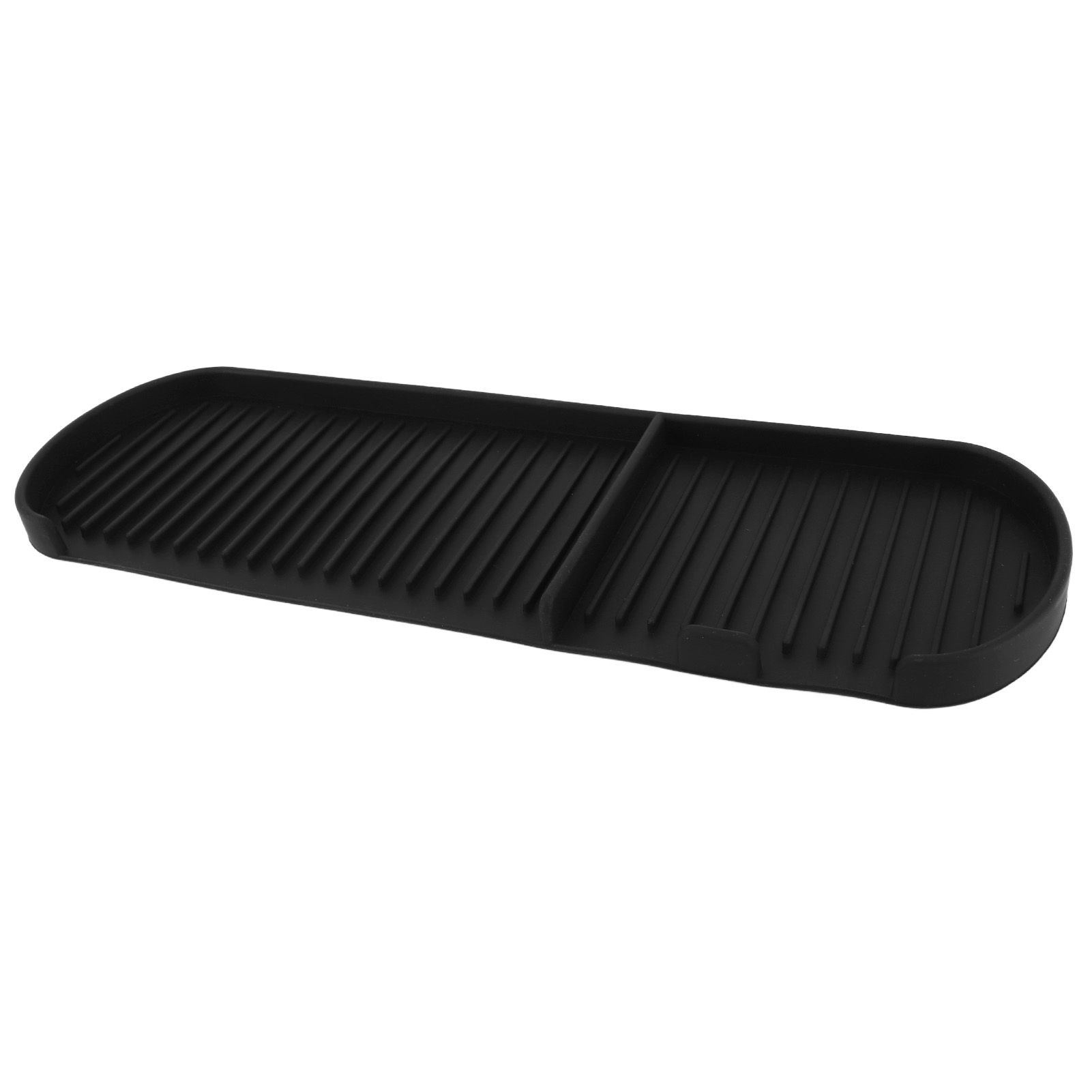 Counter Silicone Drainage Tray Food Grade Skid Resistance Frosted Bottom Silicone Dish Drying Mat for Bathroom Black - Image 5