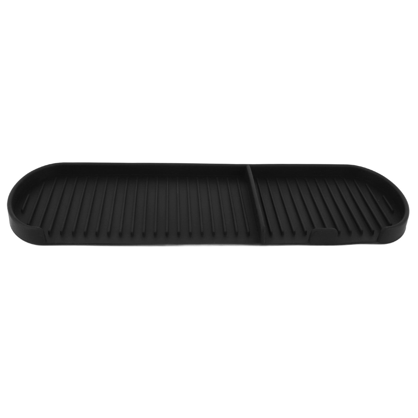 Counter Silicone Drainage Tray Food Grade Skid Resistance Frosted Bottom Silicone Dish Drying Mat for Bathroom Black - Image 6