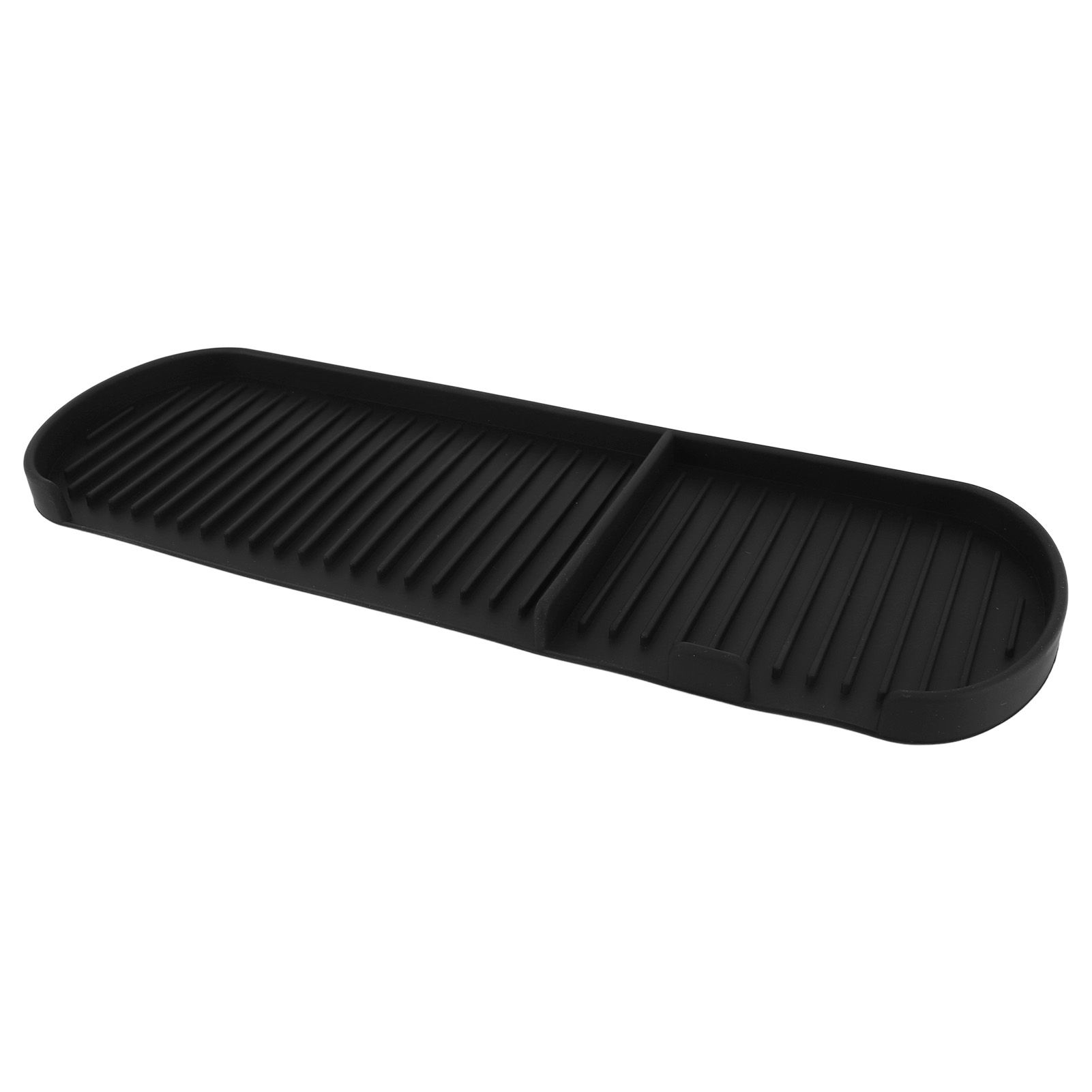 Counter Silicone Drainage Tray Food Grade Skid Resistance Frosted Bottom Silicone Dish Drying Mat for Bathroom Black - Image 8