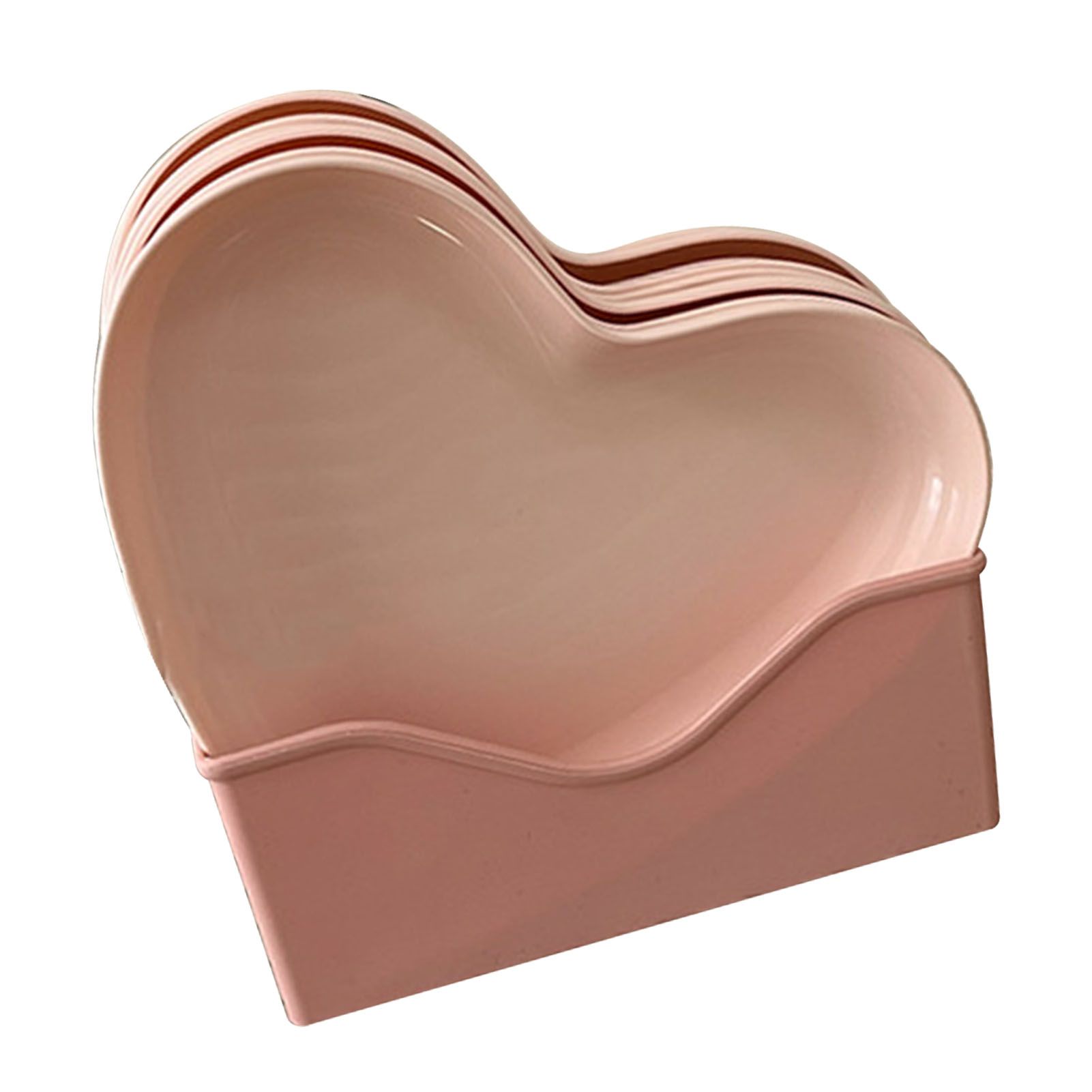 Serving Platter Heart Shape Dinner Plate Plastic Easy to Clean Versatile Kitchen Dinnerware for Party Gathering Wedding 5 Platters with Holder - Image 2