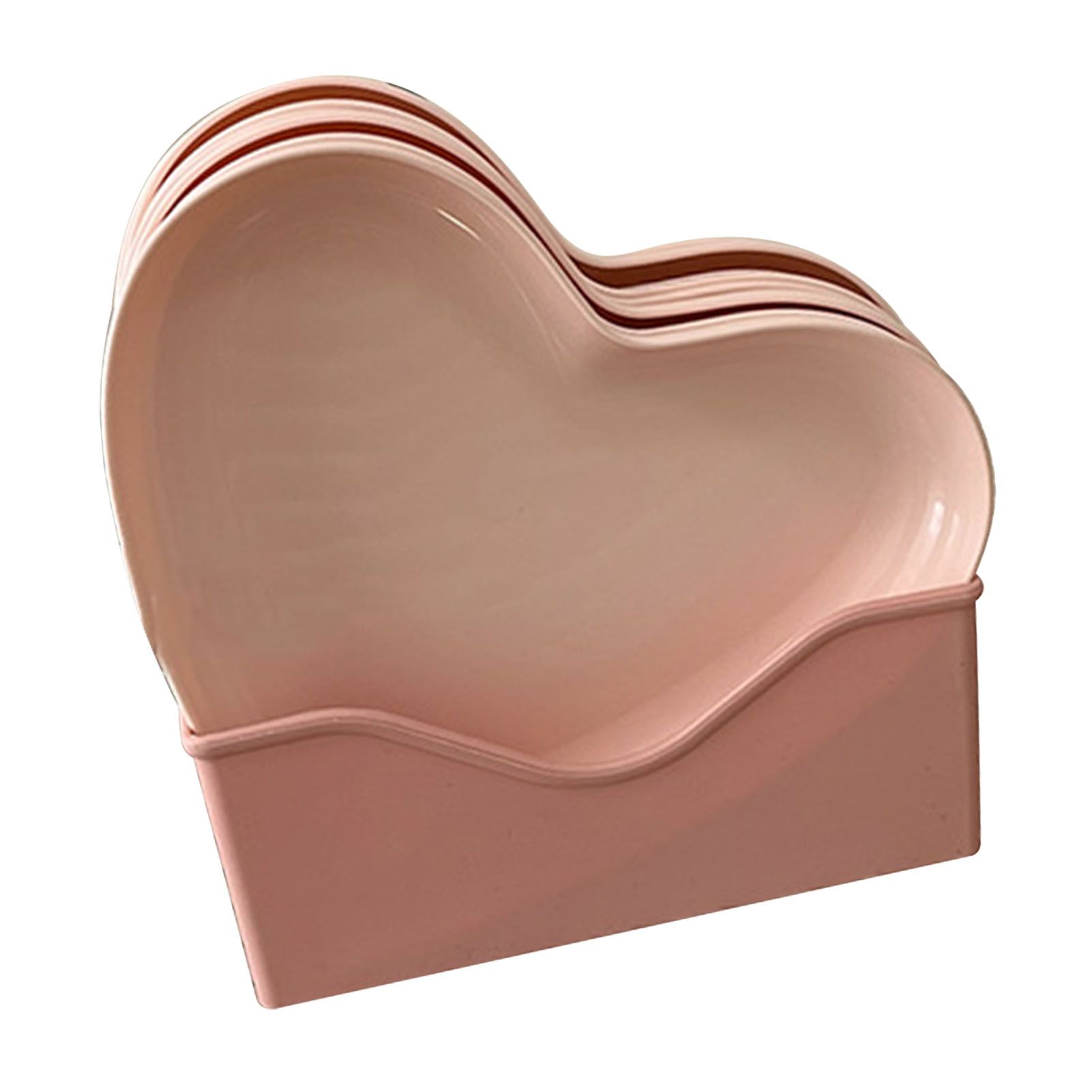 Serving Platter Heart Shape Dinner Plate Plastic Easy to Clean Versatile Kitchen Dinnerware for Party Gathering Wedding 5 Platters with Holder - Image 3