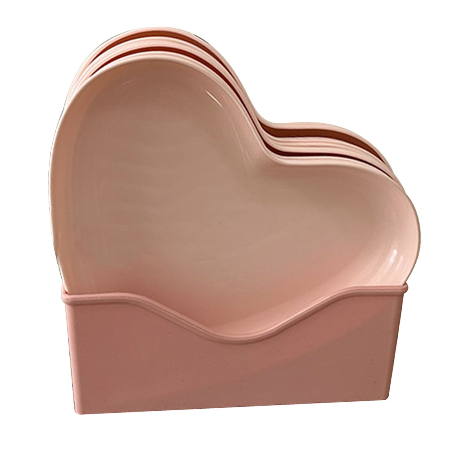 Serving Platter Heart Shape Dinner Plate Plastic Easy to Clean Versatile Kitchen Dinnerware for Party Gathering Wedding 5 Platters with Holder - Image 4