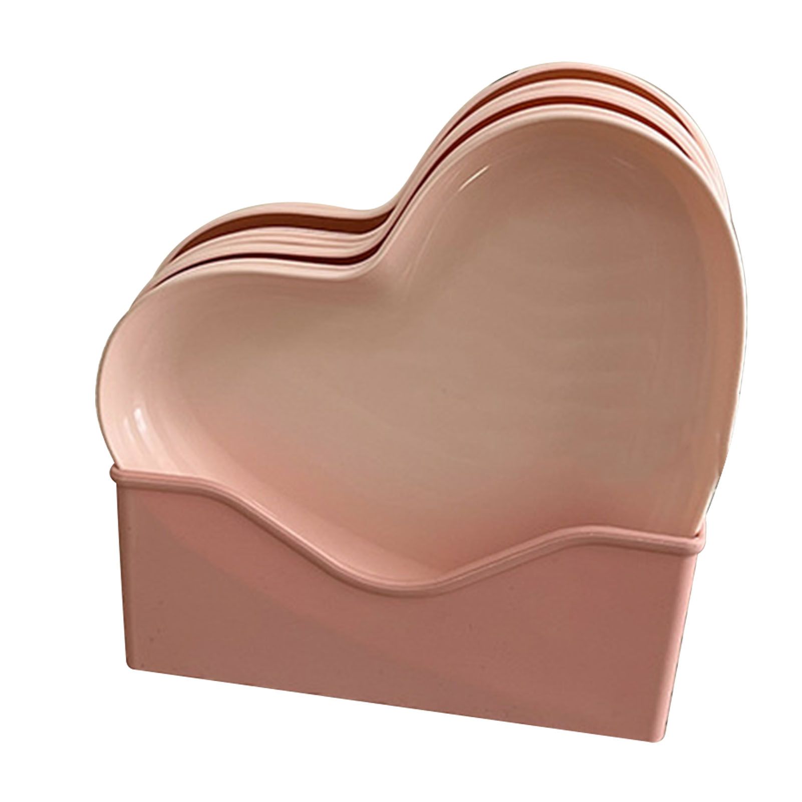 Serving Platter Heart Shape Dinner Plate Plastic Easy to Clean Versatile Kitchen Dinnerware for Party Gathering Wedding 5 Platters with Holder - Image 5