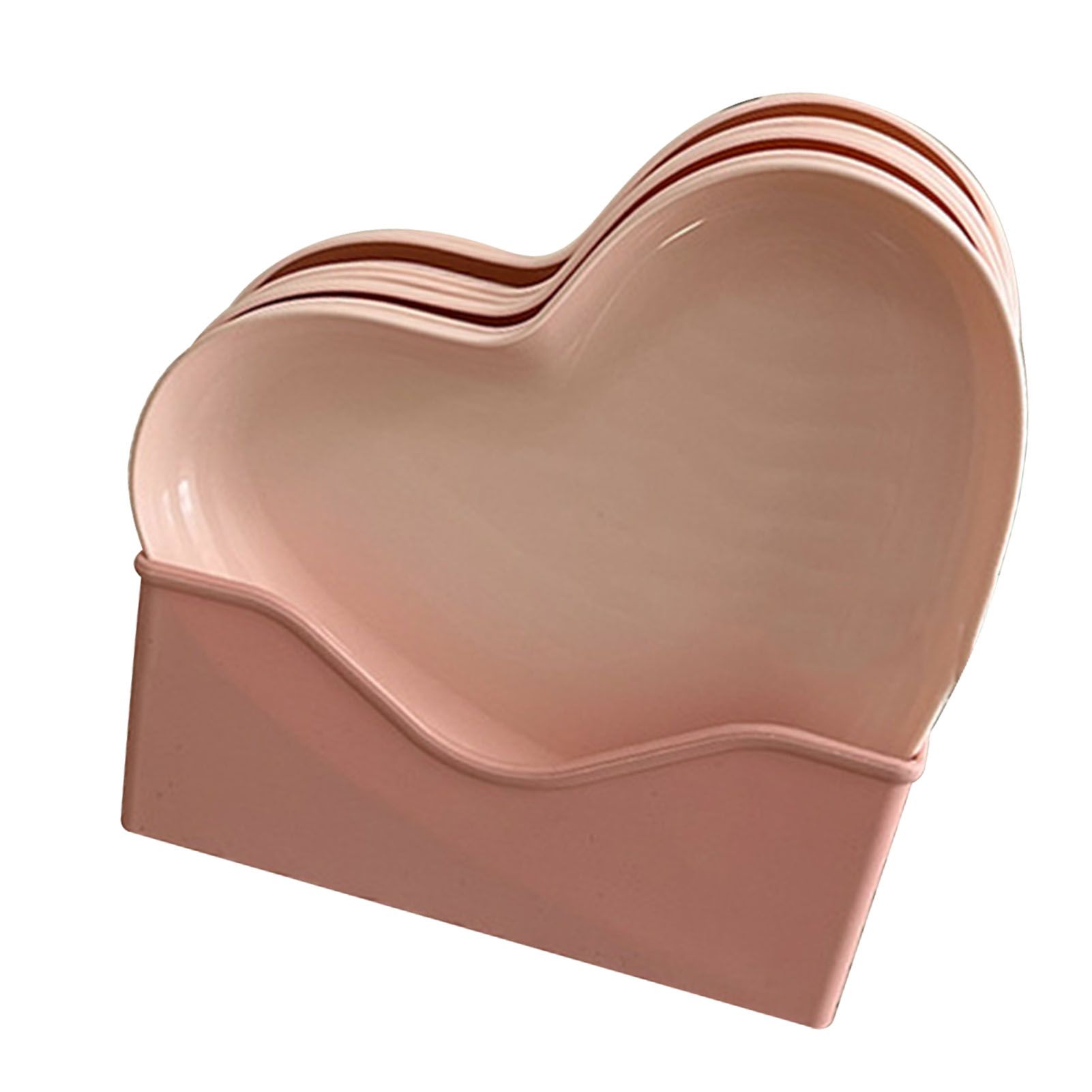 Serving Platter Heart Shape Dinner Plate Plastic Easy to Clean Versatile Kitchen Dinnerware for Party Gathering Wedding 5 Platters with Holder - Image 6