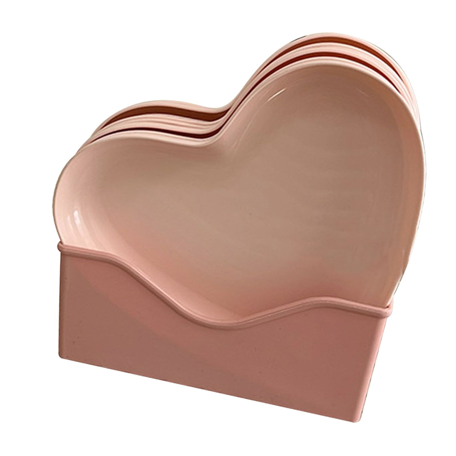 Serving Platter Heart Shape Dinner Plate Plastic Easy to Clean Versatile Kitchen Dinnerware for Party Gathering Wedding 5 Platters with Holder - Image 7