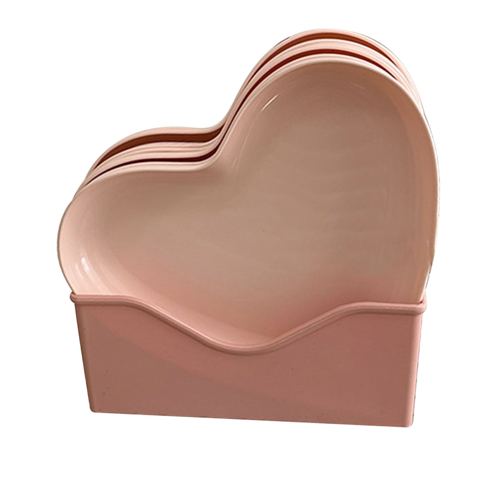 Serving Platter Heart Shape Dinner Plate Plastic Easy to Clean Versatile Kitchen Dinnerware for Party Gathering Wedding 5 Platters with Holder - Image 8