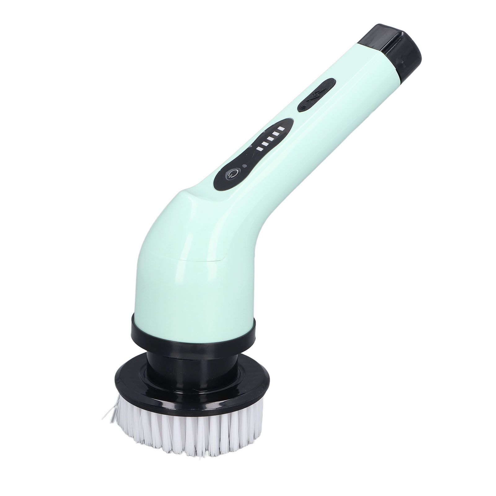 Electric Handheld Brush Adjustable Extension Handle Powerful Highly Efficient Labor Saving Electric Spin Scrubber for Bathroom Kitchen 6 Heads Green - Image 5