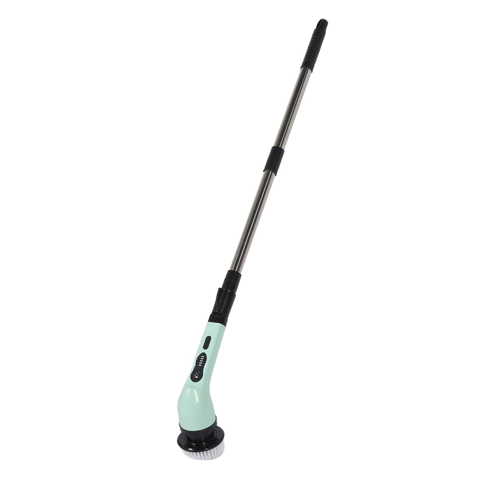Electric Handheld Brush Adjustable Extension Handle Powerful Highly Efficient Labor Saving Electric Spin Scrubber for Bathroom Kitchen 6 Heads Green - Image 6