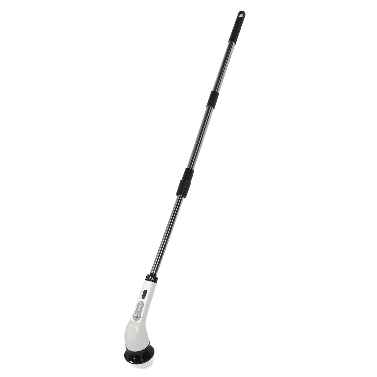 Electric Handheld Brush Adjustable Extension Handle Powerful Highly Efficient Labor Saving Electric Spin Scrubber for Bathroom Kitchen 9 Heads White - Image 7