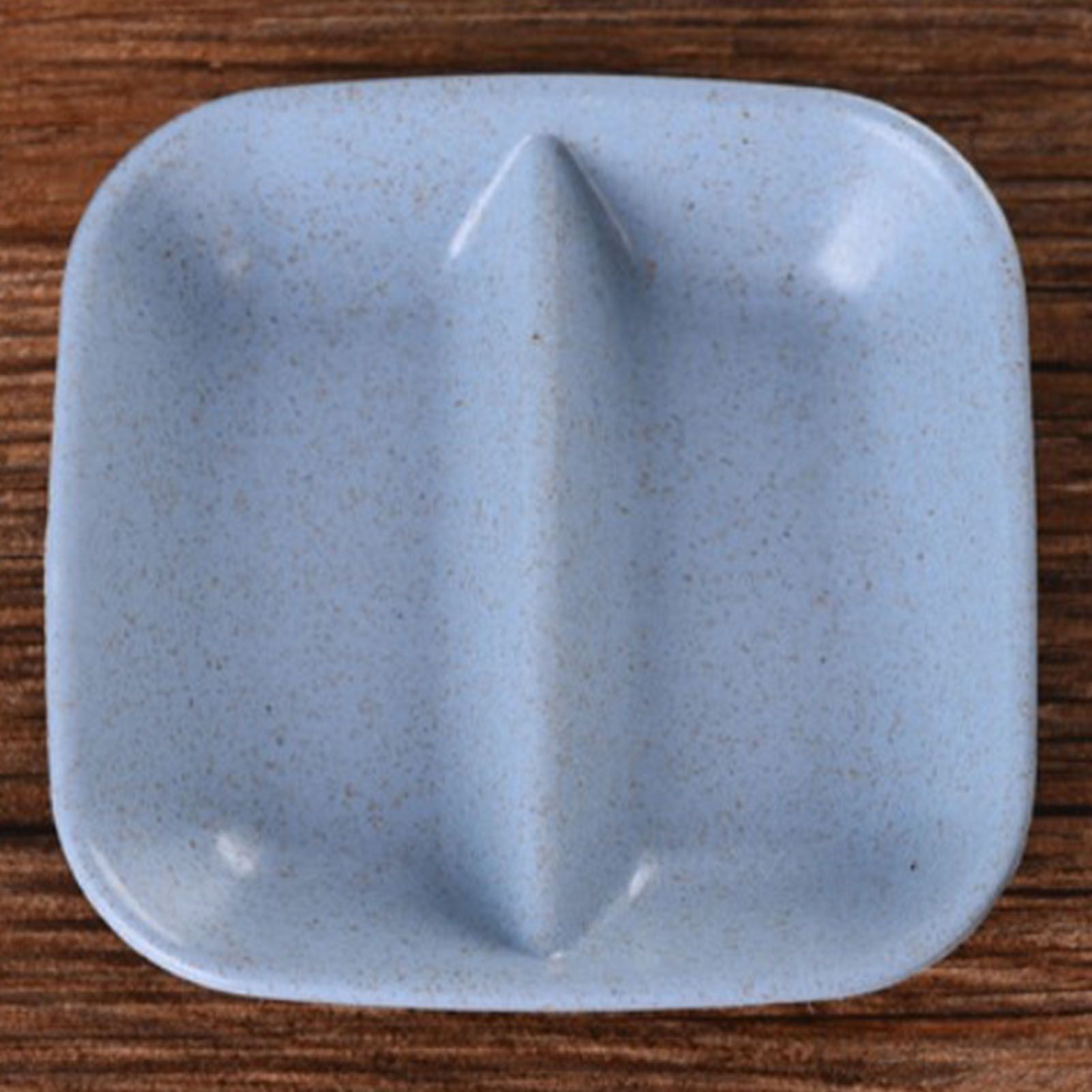 Dipping Bowl Wheat Straw Divided Compact Practical Dip Sauce Dish for Home Kitchen Blue - Image 5