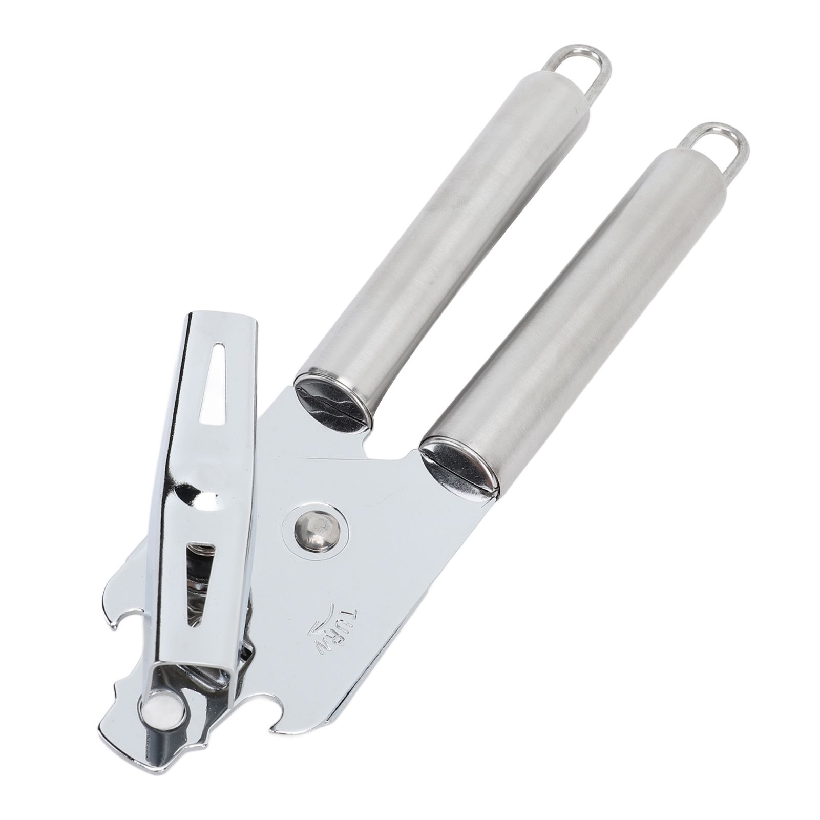 Manual Can Opener Handheld Stainless Steel Effortless Operation Multifunctional Can Bottle Opener for Home Kitchen Stainless Steel Handle - Image 5