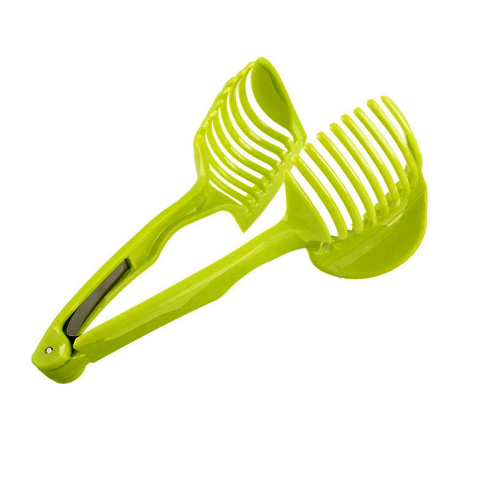 Tomato Slicing Holder ABS Multipurpose Handheld Round Fruit Tong Onion Holder Kitchen Cutting Aid Gadgets Tool for Lemon Egg Vegetables - Image 1