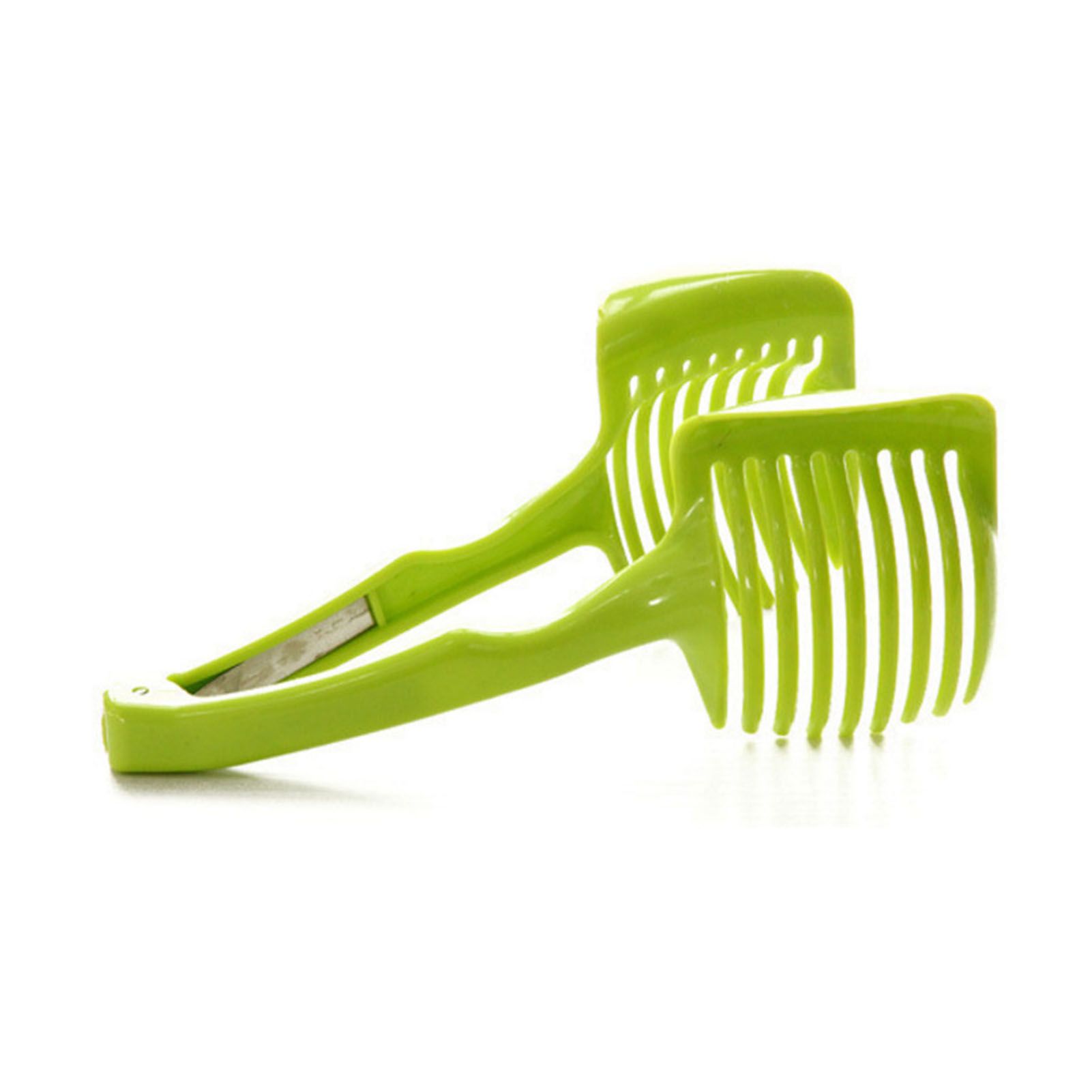 Tomato Slicing Holder ABS Multipurpose Handheld Round Fruit Tong Onion Holder Kitchen Cutting Aid Gadgets Tool for Lemon Egg Vegetables - Image 4