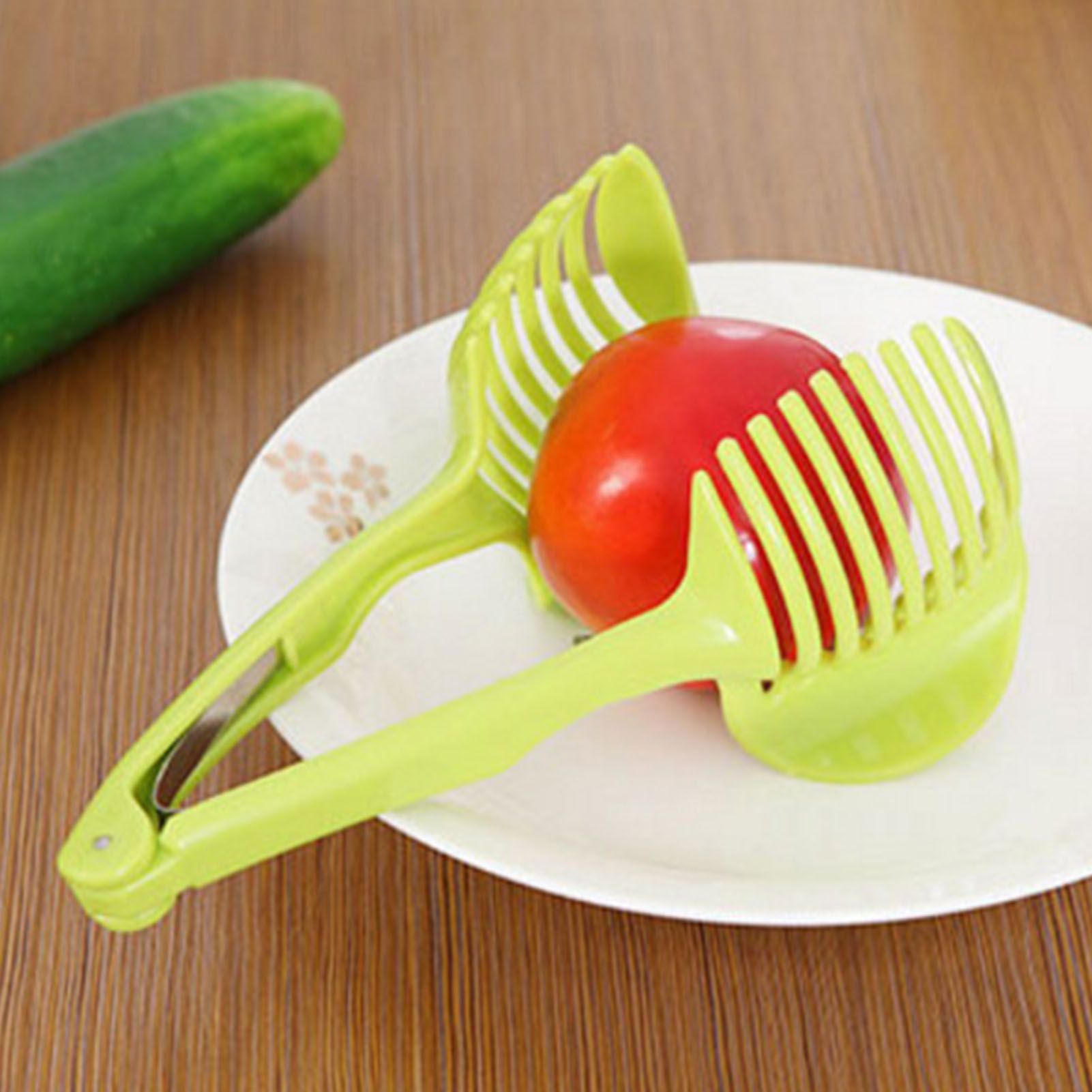 Tomato Slicing Holder ABS Multipurpose Handheld Round Fruit Tong Onion Holder Kitchen Cutting Aid Gadgets Tool for Lemon Egg Vegetables - Image 5