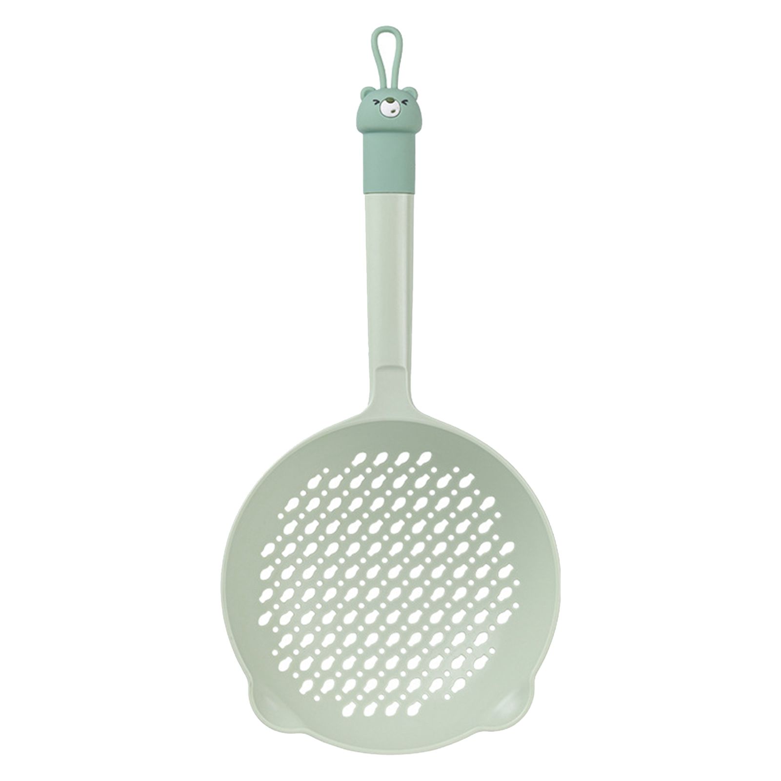 Ladle Fine Mesh Strainer Durable Nylon PVC Handle Heat Resistant Large Capacity Versatile Spoon Ladle for Kitchen Green - Image 1