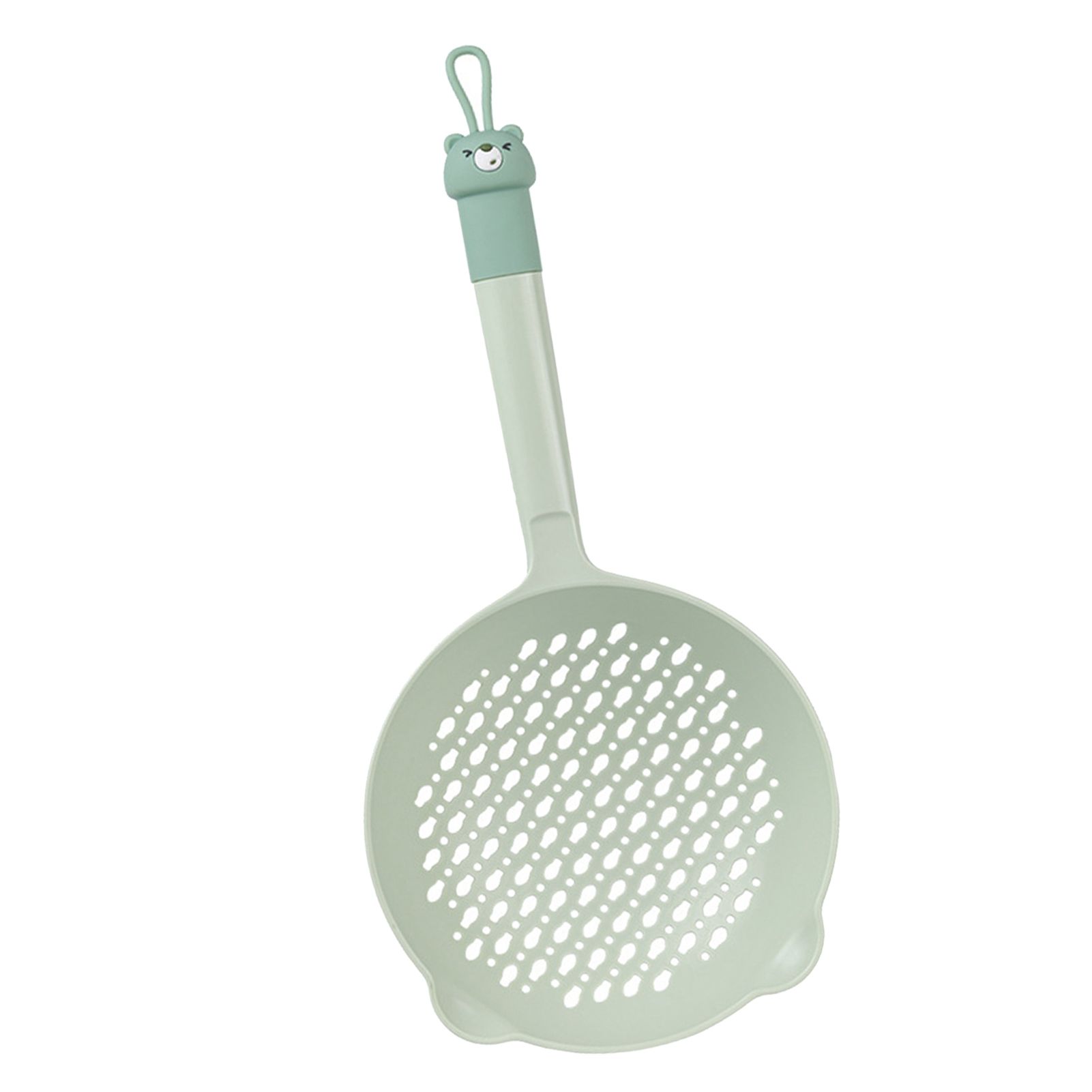 Ladle Fine Mesh Strainer Durable Nylon PVC Handle Heat Resistant Large Capacity Versatile Spoon Ladle for Kitchen Green - Image 2