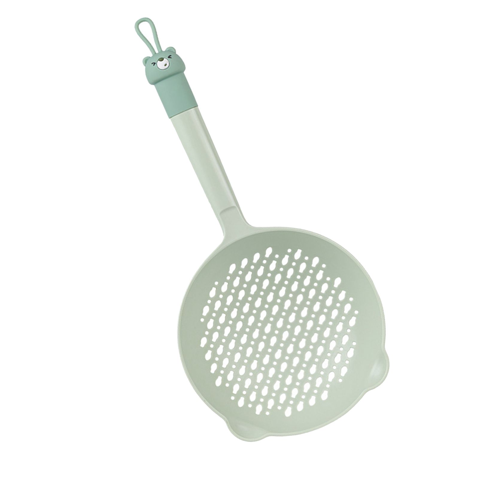 Ladle Fine Mesh Strainer Durable Nylon PVC Handle Heat Resistant Large Capacity Versatile Spoon Ladle for Kitchen Green - Image 3