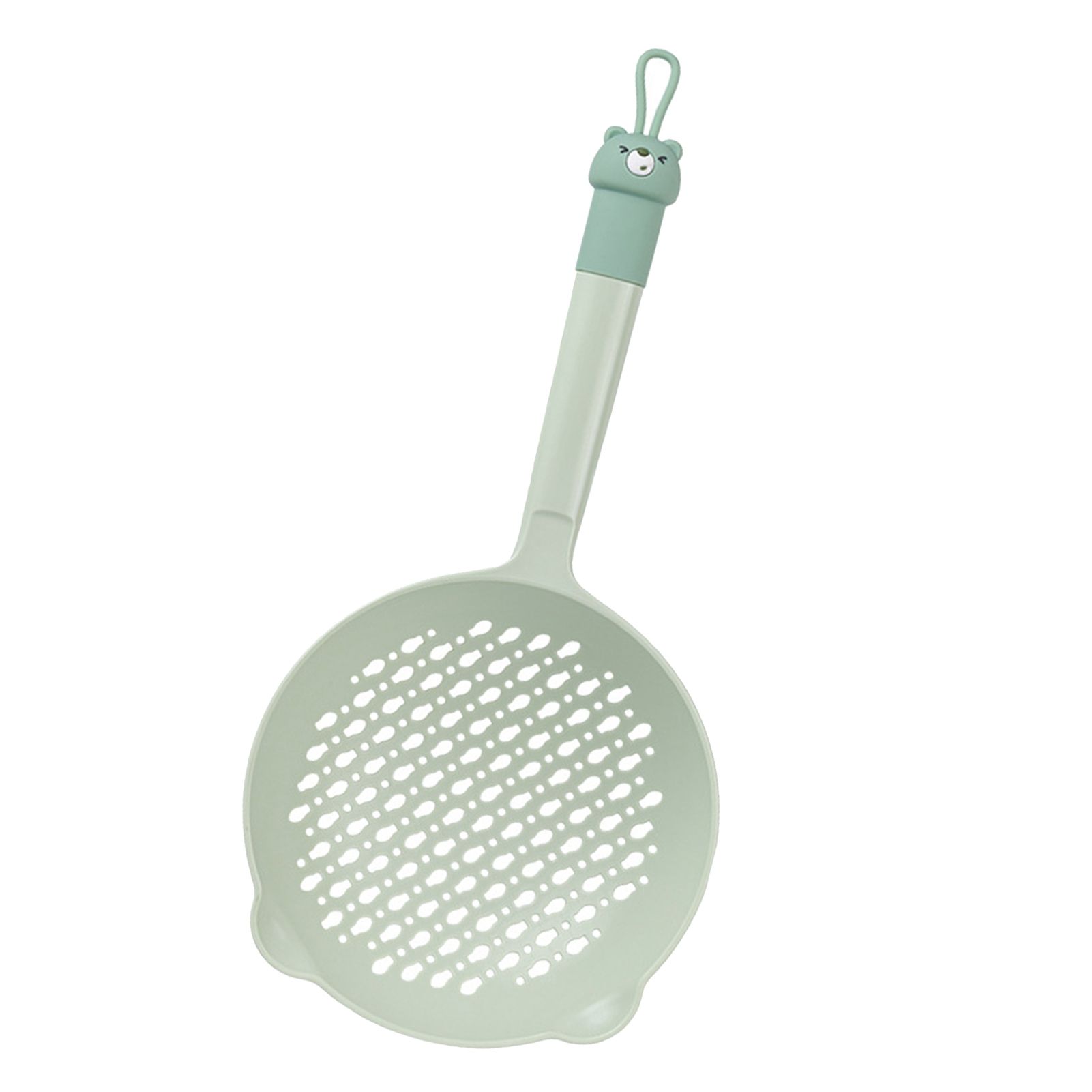 Ladle Fine Mesh Strainer Durable Nylon PVC Handle Heat Resistant Large Capacity Versatile Spoon Ladle for Kitchen Green - Image 4