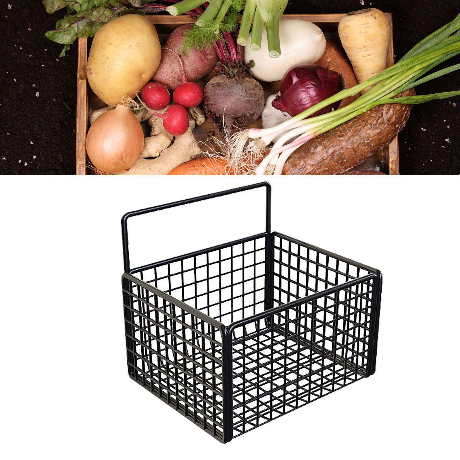 Wall Mounted Storage Basket No Drilling Adhesive Metal Wire Hanging Basket for Kitchen Food Pantry Bathroom Organization Black - Image 5