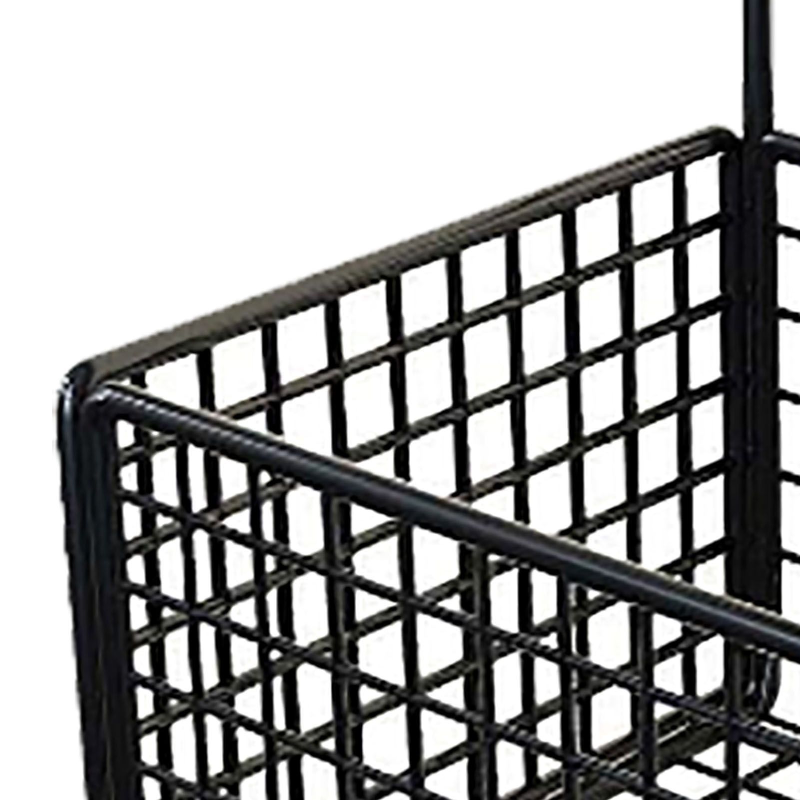 Wall Mounted Storage Basket No Drilling Adhesive Metal Wire Hanging Basket for Kitchen Food Pantry Bathroom Organization Black - Image 8