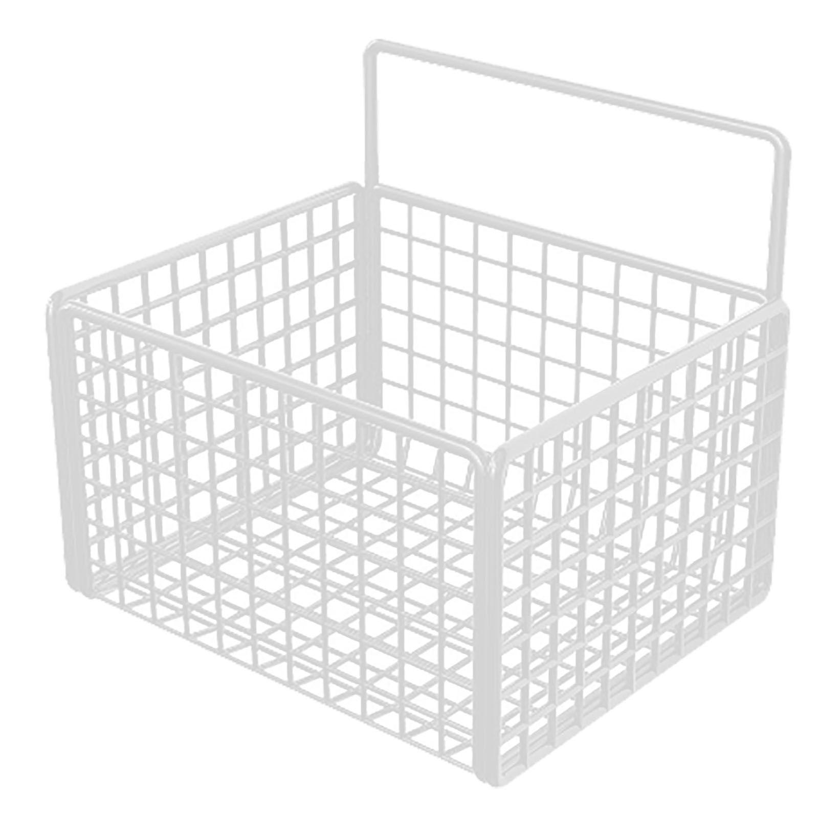 Wall Mounted Storage Basket No Drilling Adhesive Metal Wire Hanging Basket for Kitchen Food Pantry Bathroom Organization White - Image 4