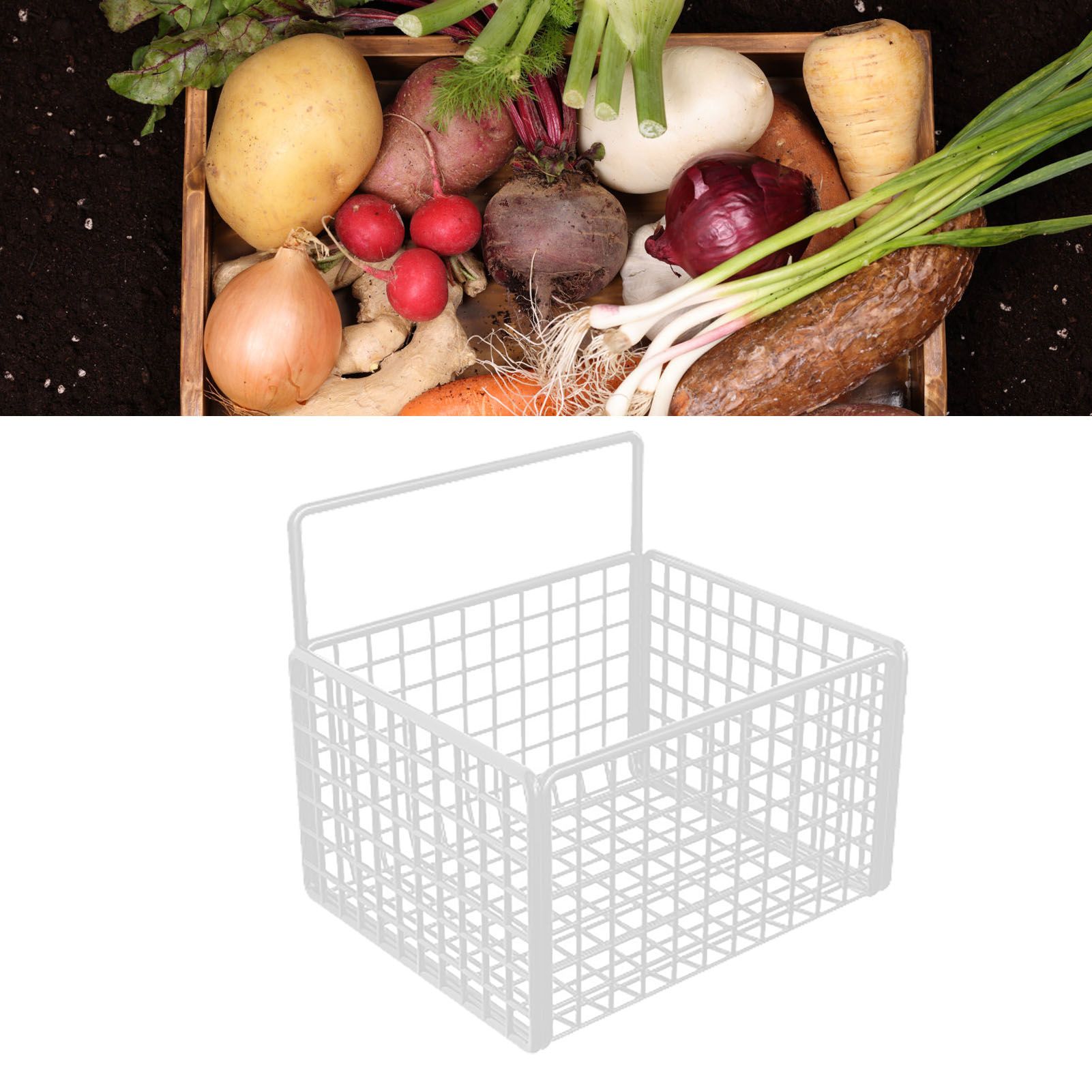 Wall Mounted Storage Basket No Drilling Adhesive Metal Wire Hanging Basket for Kitchen Food Pantry Bathroom Organization White - Image 5