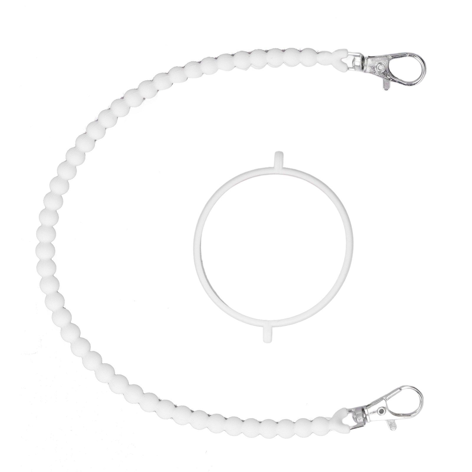 Water Bottle Handle Strap Portable Reliable Multifunctional 37cm Silicone Water Bottle Sling for Outdoor White - Image 1