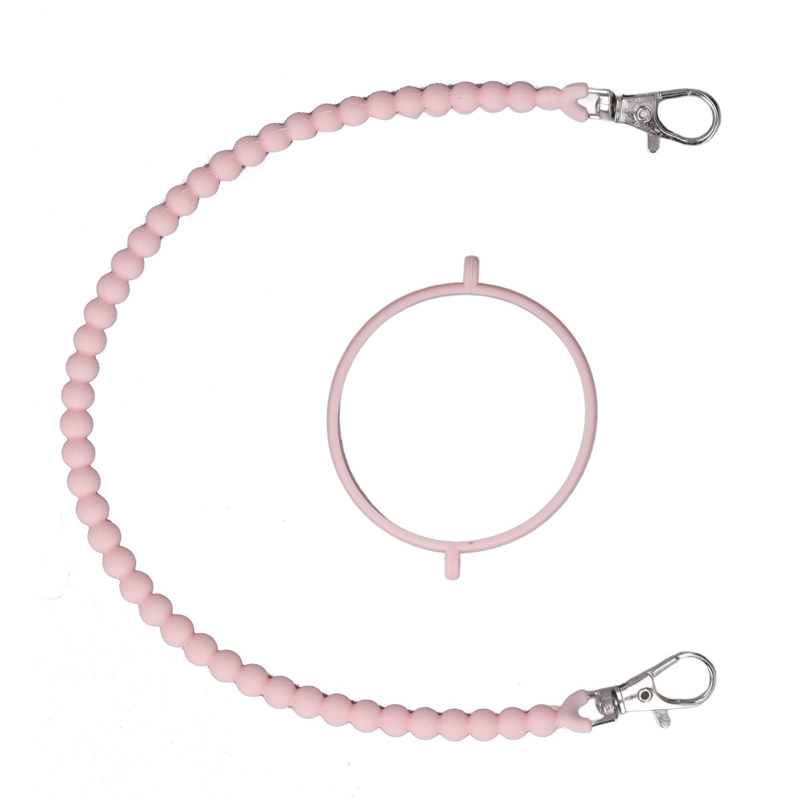 Water Bottle Handle Strap Portable Reliable Multifunctional 37cm Silicone Water Bottle Sling for Outdoor Pink - Image 1