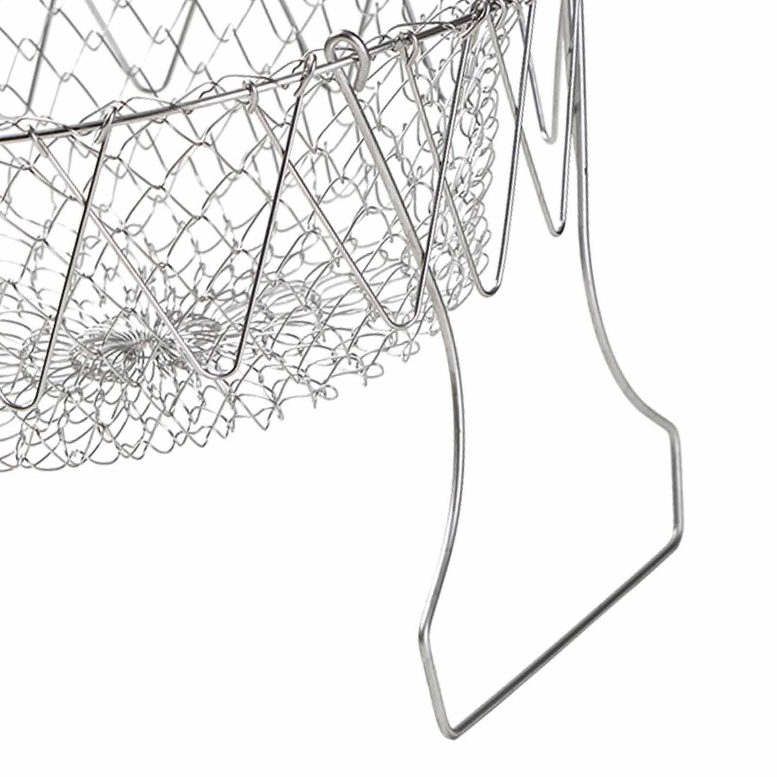 Stainless Steel Frying Basket Foldable Moderate Mesh Density Versatile Cooking Strainer Net for Kitchen - Image 8