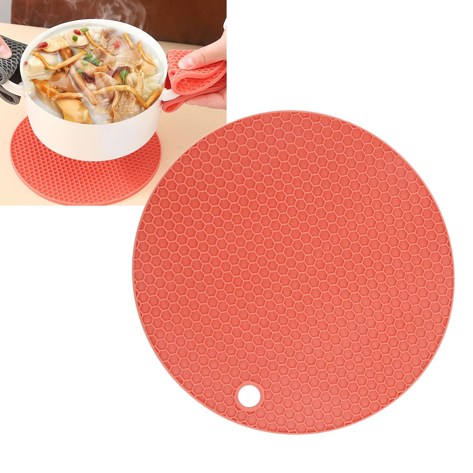 Heat Resistant Mat Silicone Slip Proof Round 17cm Heat Insulation Pad for Kitchen Countertop - Image 5