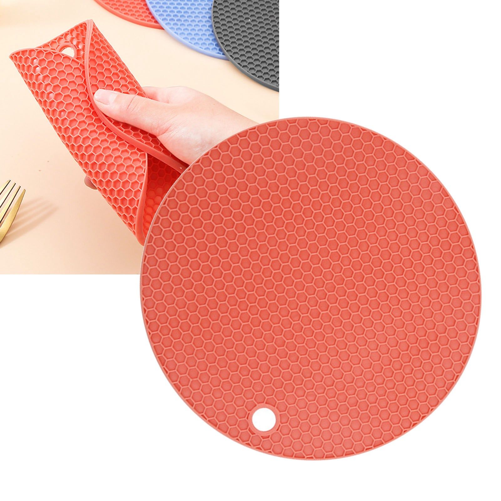 Heat Resistant Mat Silicone Slip Proof Round 17cm Heat Insulation Pad for Kitchen Countertop - Image 6