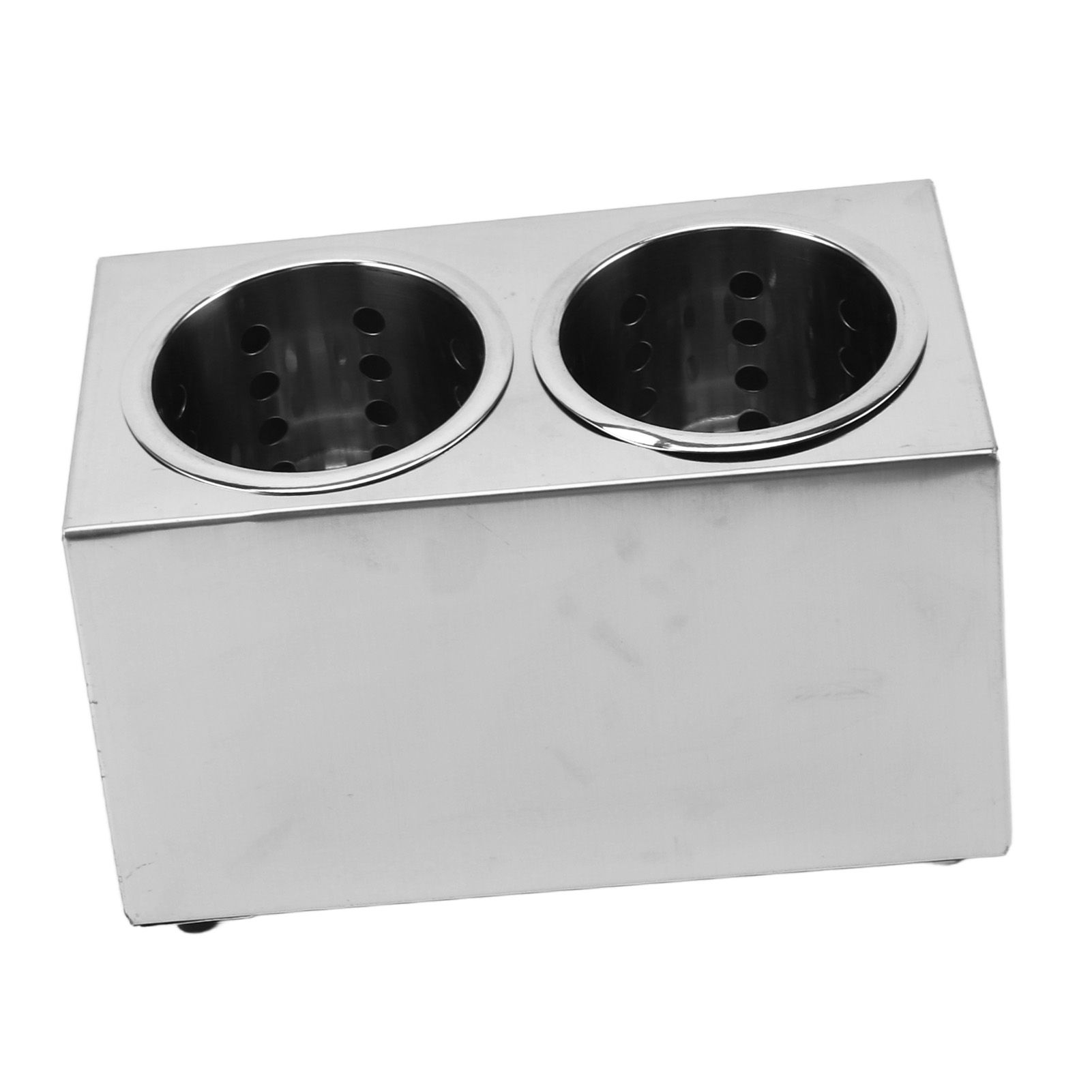 Kitchen Utensil Holder Multi Functional Non Slip Bottom Stainless Steel Knife Fork Storage Bucket 2 Holes - Image 8