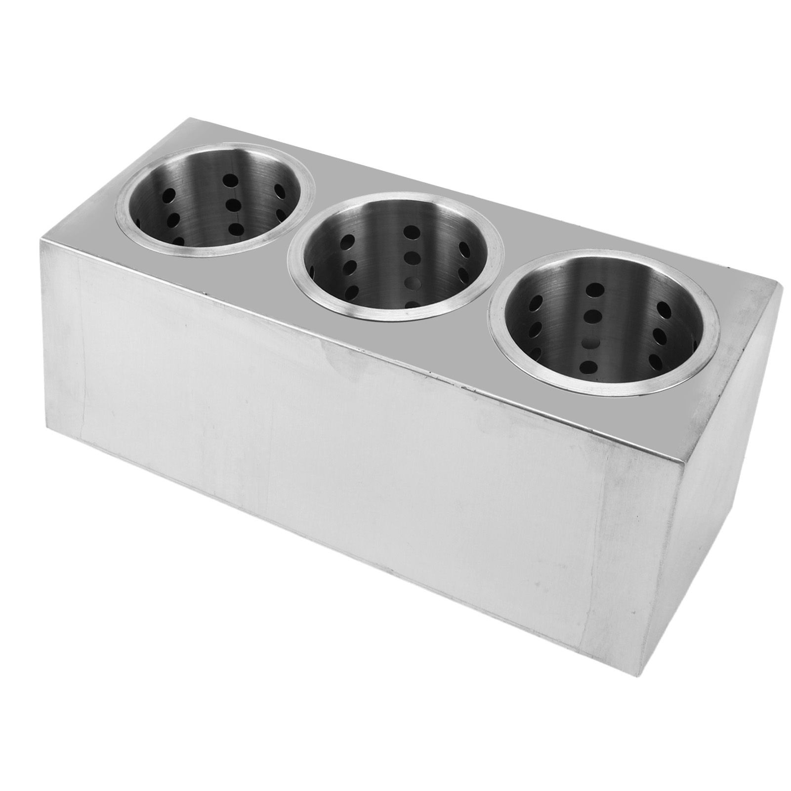 Kitchen Utensil Holder Multi Functional Non Slip Bottom Stainless Steel Knife Fork Storage Bucket 3 Holes - Image 8