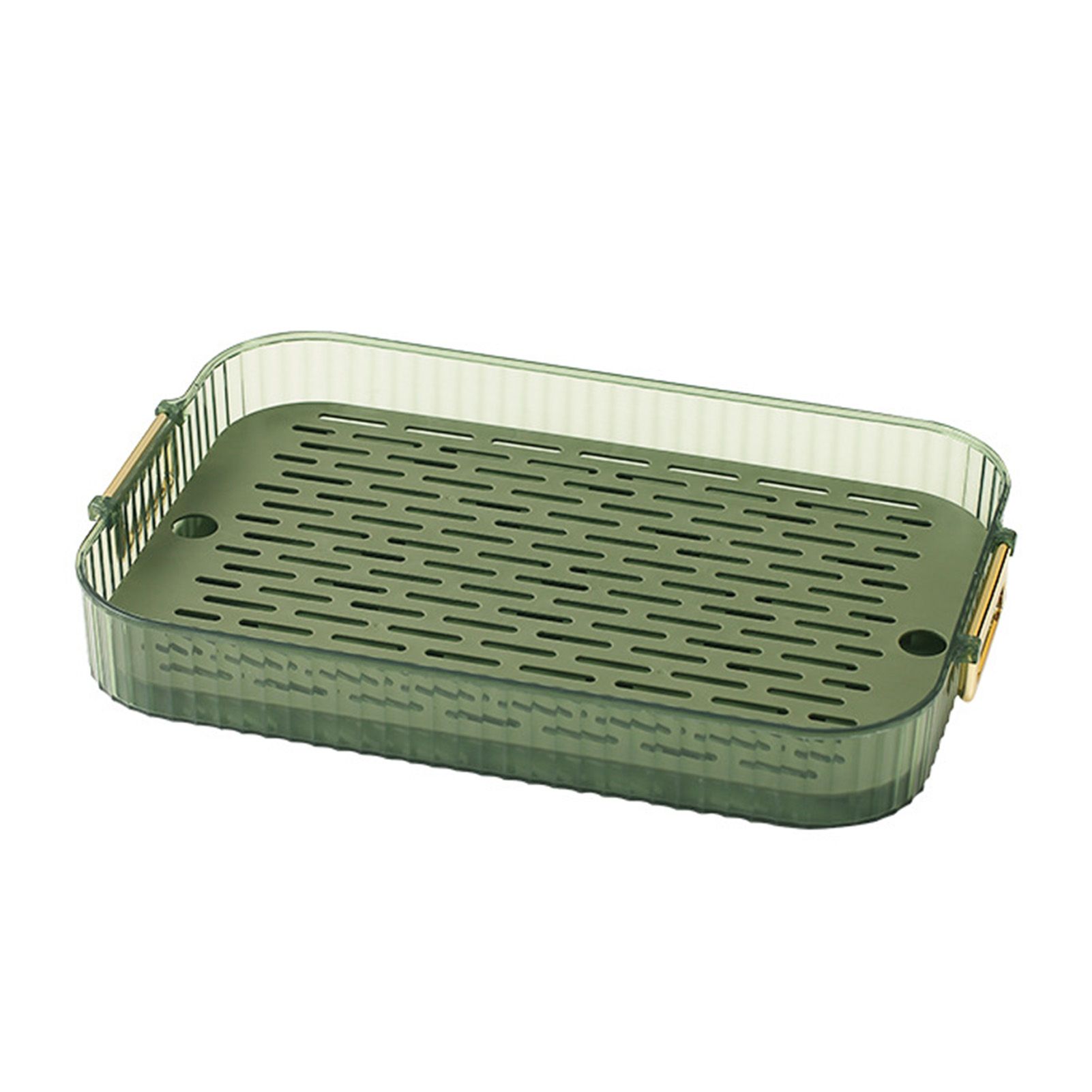 Dish Drain Tray Multipurpose Innovative Light Luxury Double Layers Efficient Draining Drain Tray for Tea Fruit Dish L - Image 1