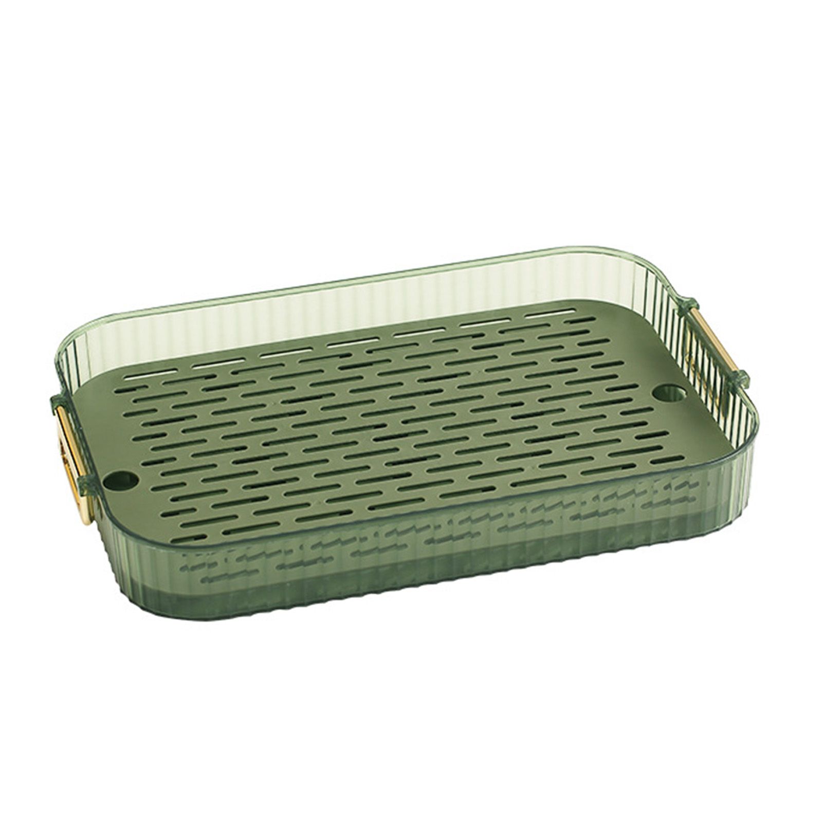 Dish Drain Tray Multipurpose Innovative Light Luxury Double Layers Efficient Draining Drain Tray for Tea Fruit Dish L - Image 4
