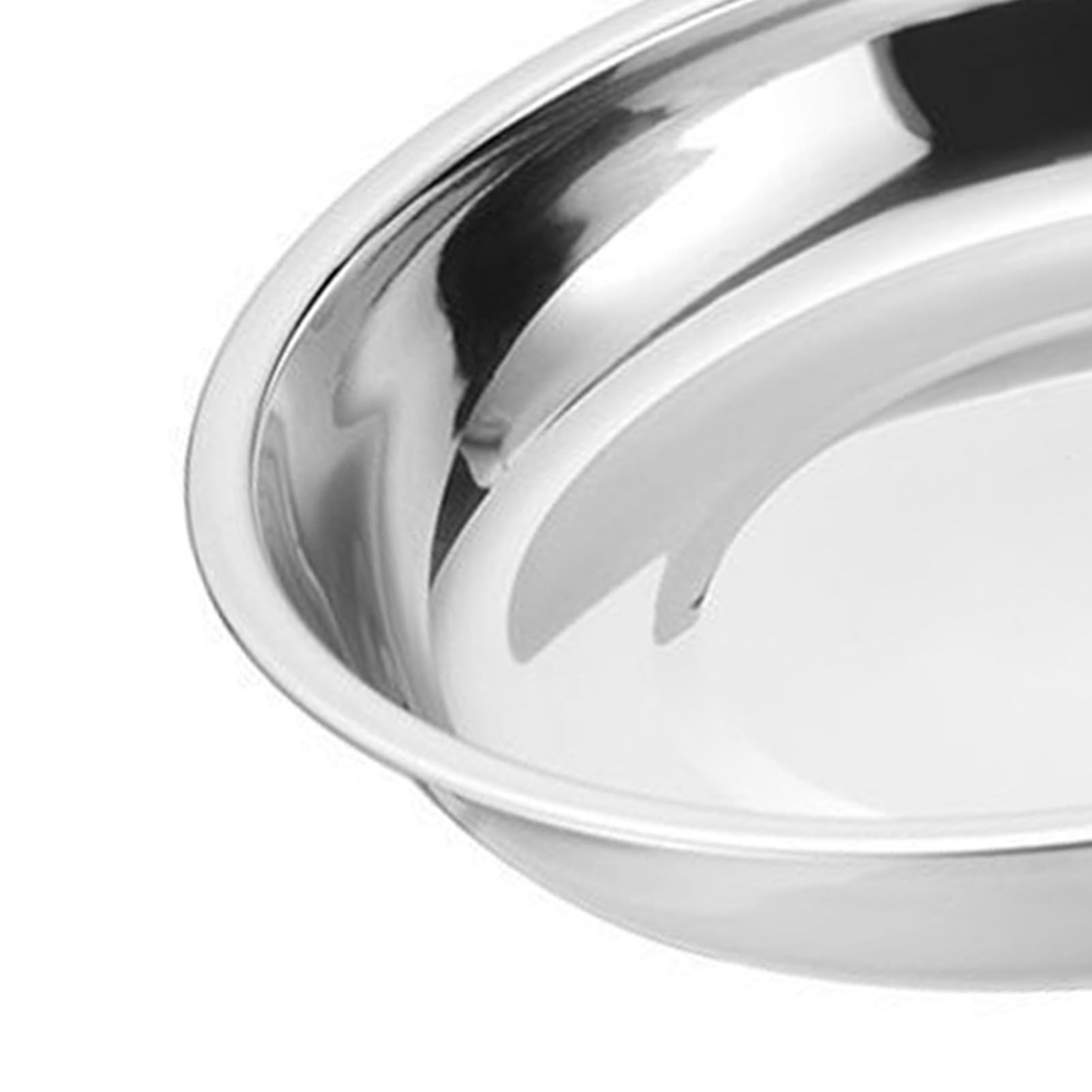 Metal Dinner Plates 304 Stainless Steel Round Camping Plates Thickened Soup Plate Tableware Tool M (18cm) - Image 5