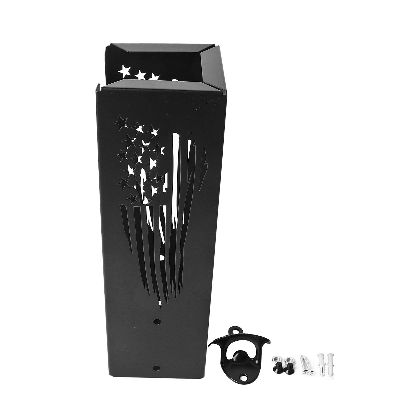 Can Cooler Holder with Bottle Opener Wall Mounted Can Cooler Holders 2 in 1 Metal Can Cooler Dispenser A - Image 1