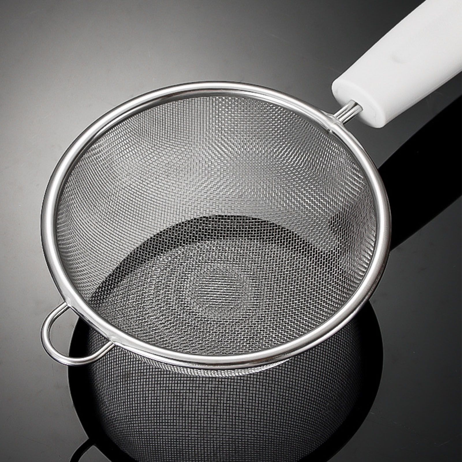 Fine Mesh Skimmer Spoon Stainless Steel Fine Mesh Food Strainer Kitchen Frying Tool for Oil Filter Skimming Grease Foam Small - Image 5