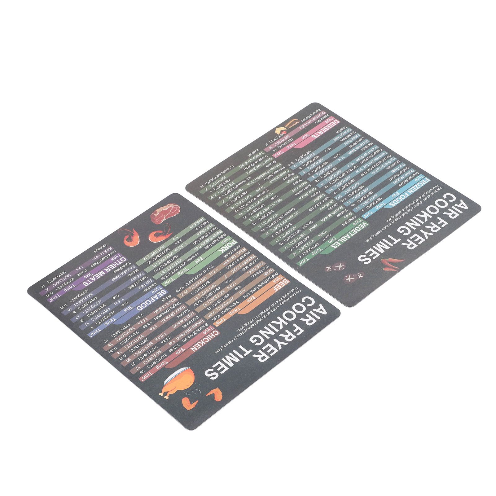 2PCS Fryer Cheat Sheet Magnetic Cooking Times Chart Easy to Read Reference Guide Water Oil Resistant Fryer Accessory for Kitchen - Image 7